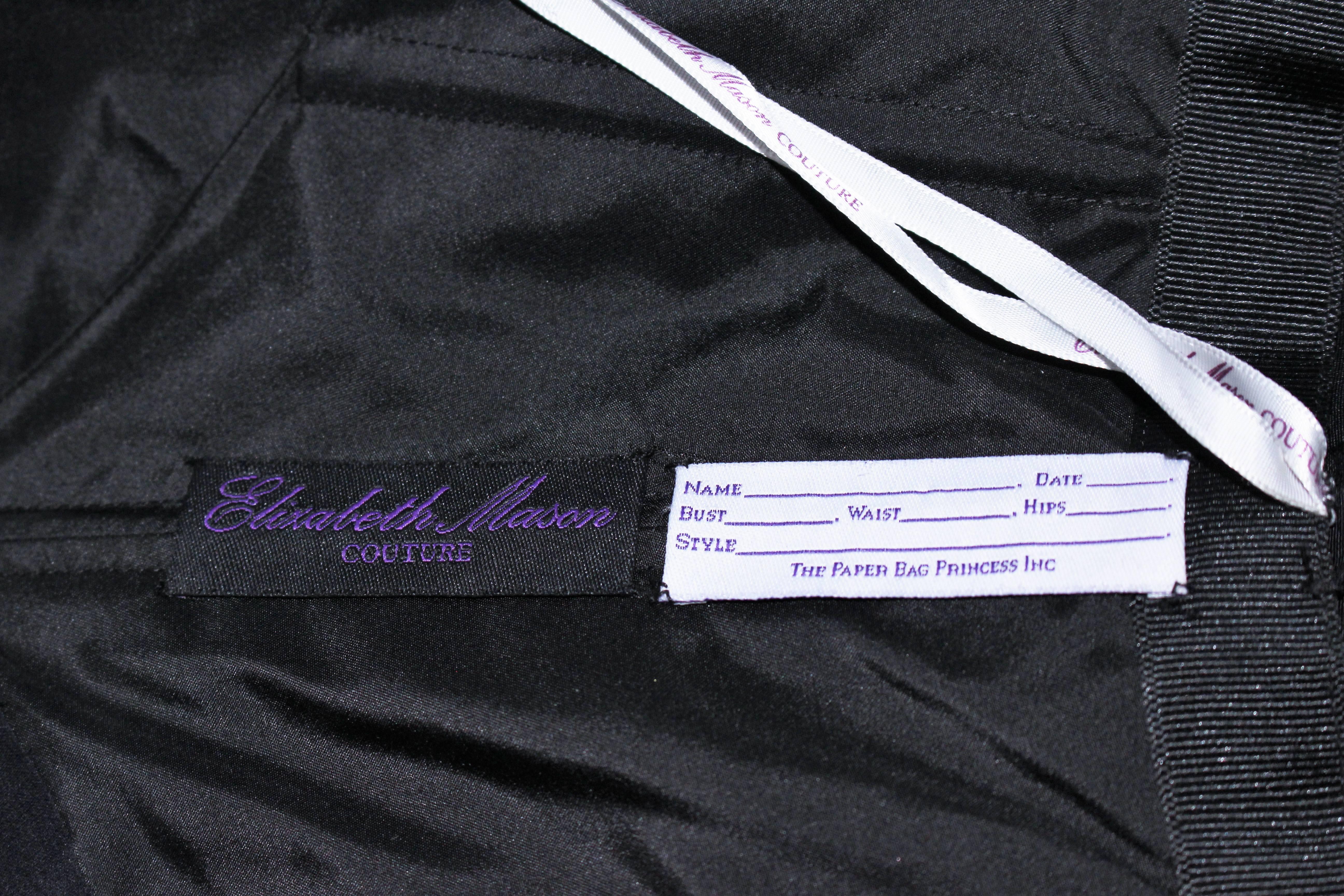 ELIZABETH MASON COUTURE Robe drapée noire et rose Ombre sur commande en vente 4