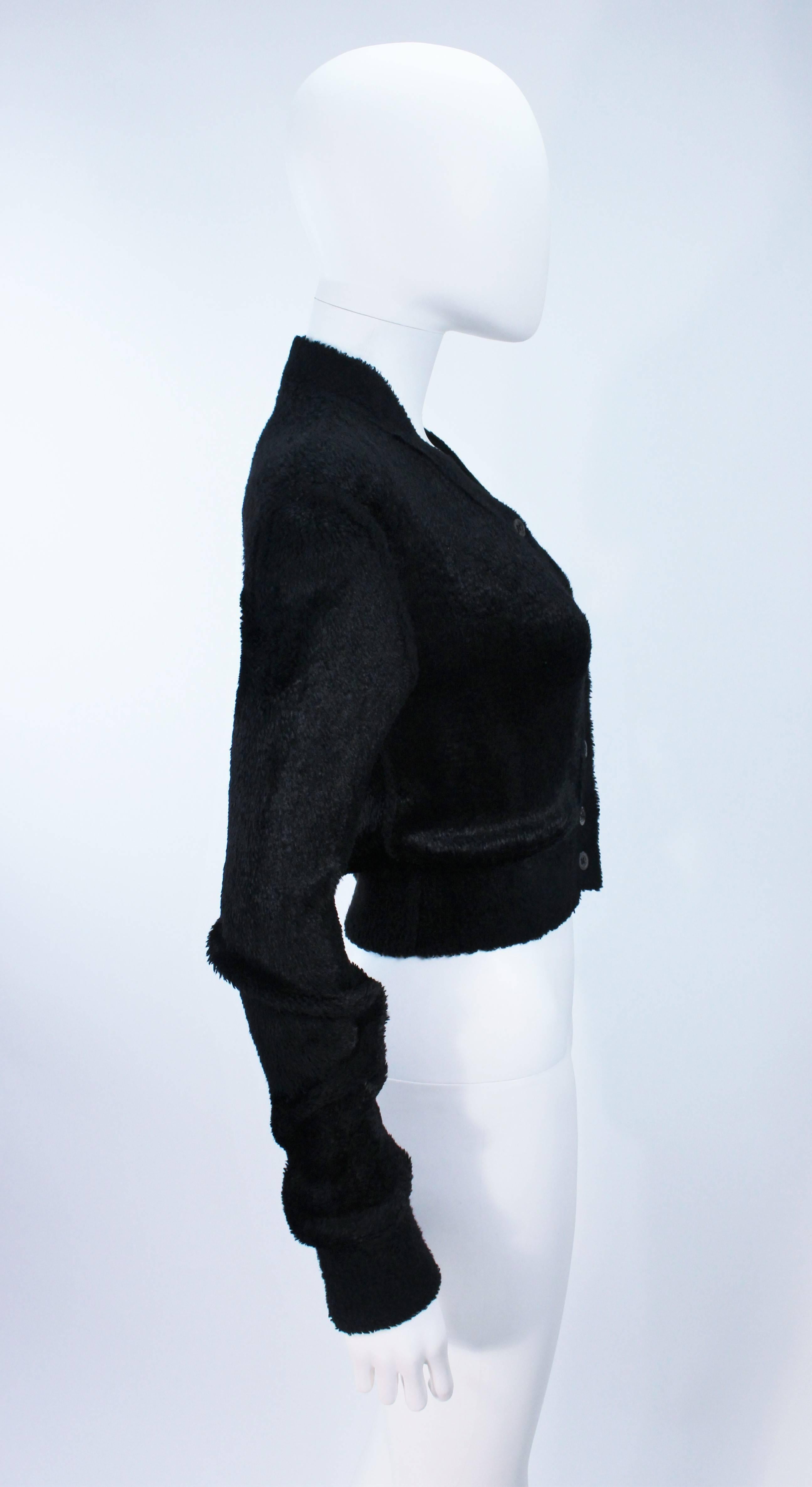 ALAIA Vintage Black Soft Fuzzy Stretch Sweater Size S 1