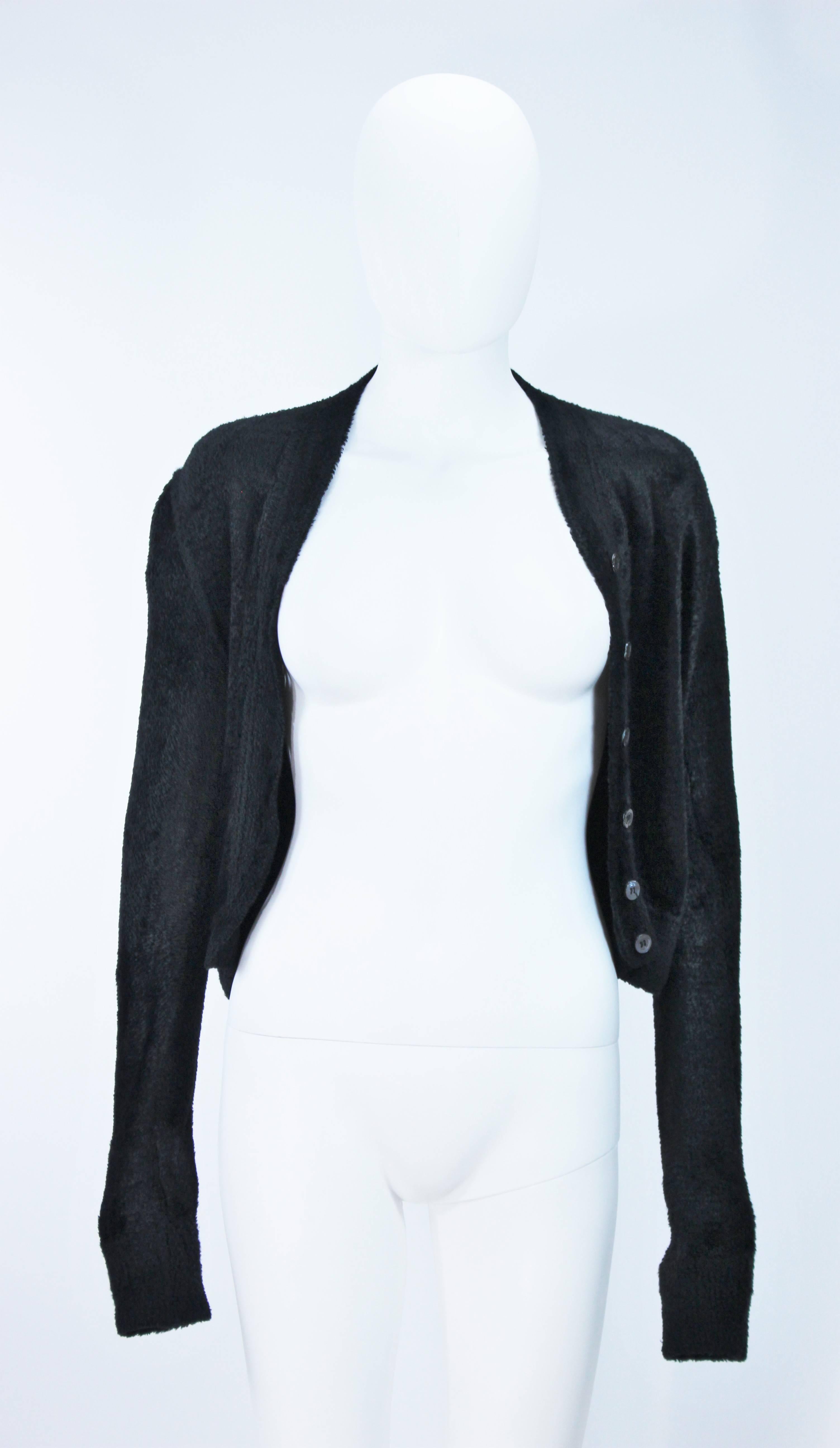 ALAIA Vintage Black Soft Fuzzy Stretch Sweater Size S 3