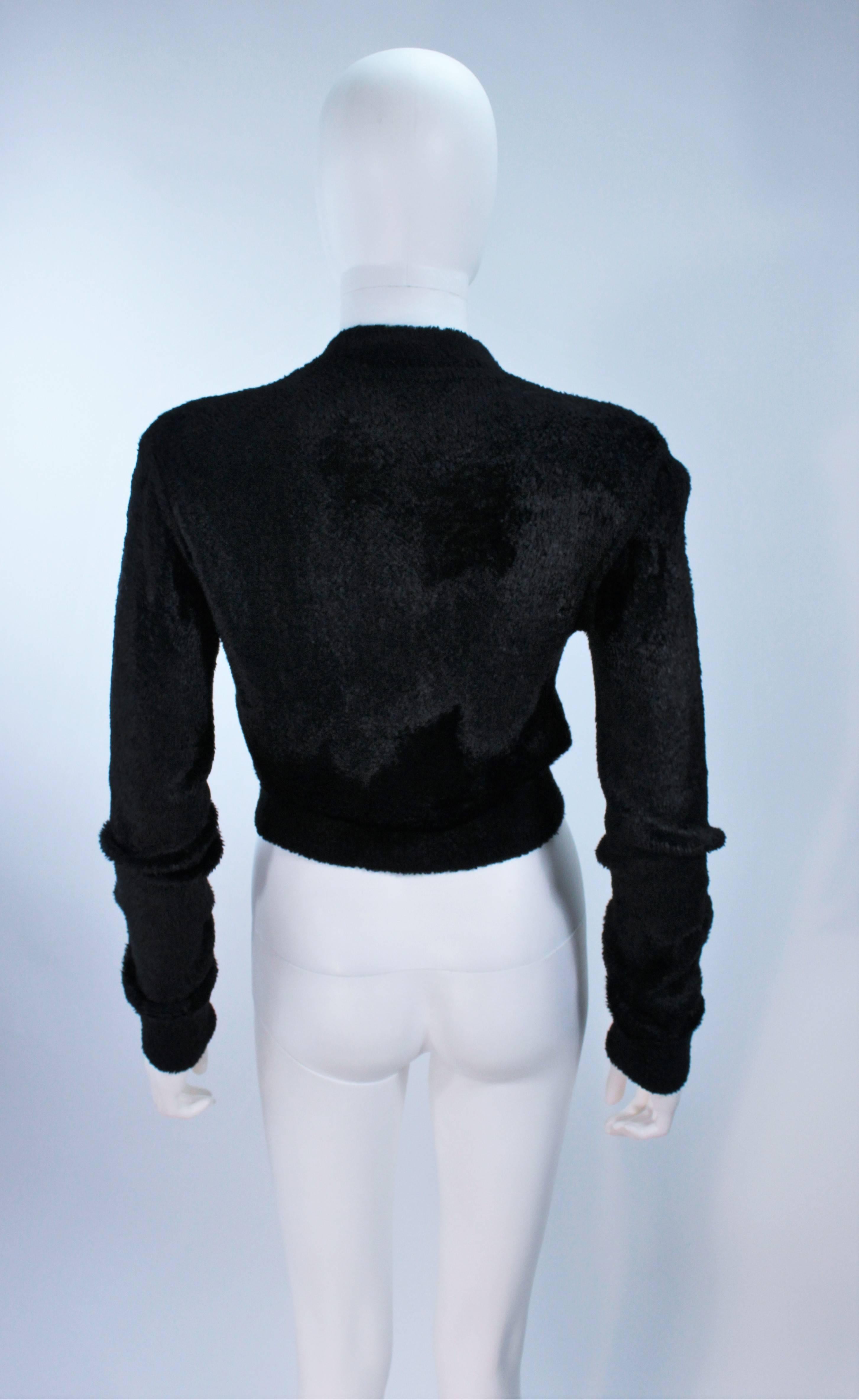 ALAIA Vintage Black Soft Fuzzy Stretch Sweater Size S 2