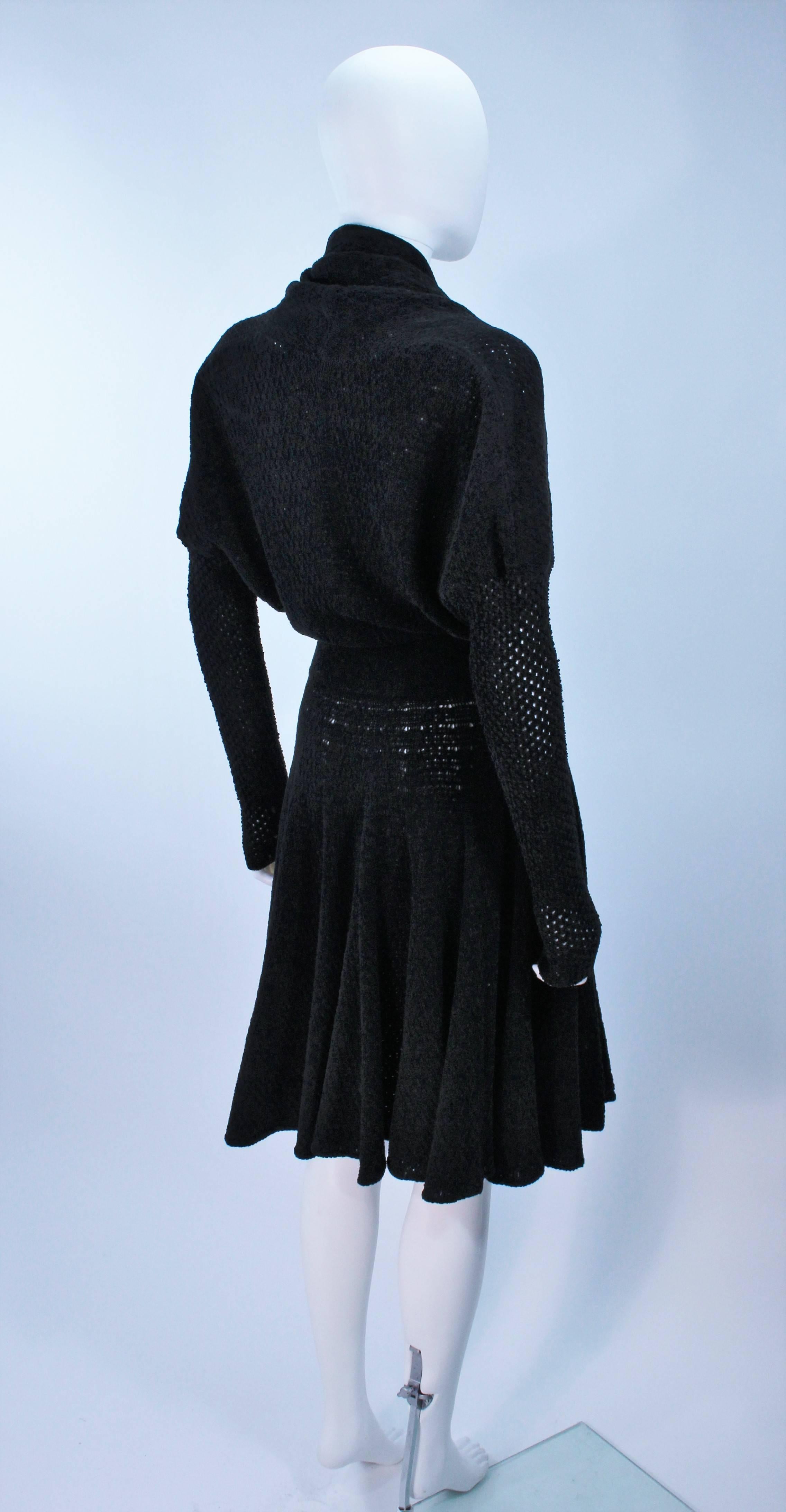 Women's ALAIA Vintage Black Soft Chenille Stretch Dress or Coat Size XS