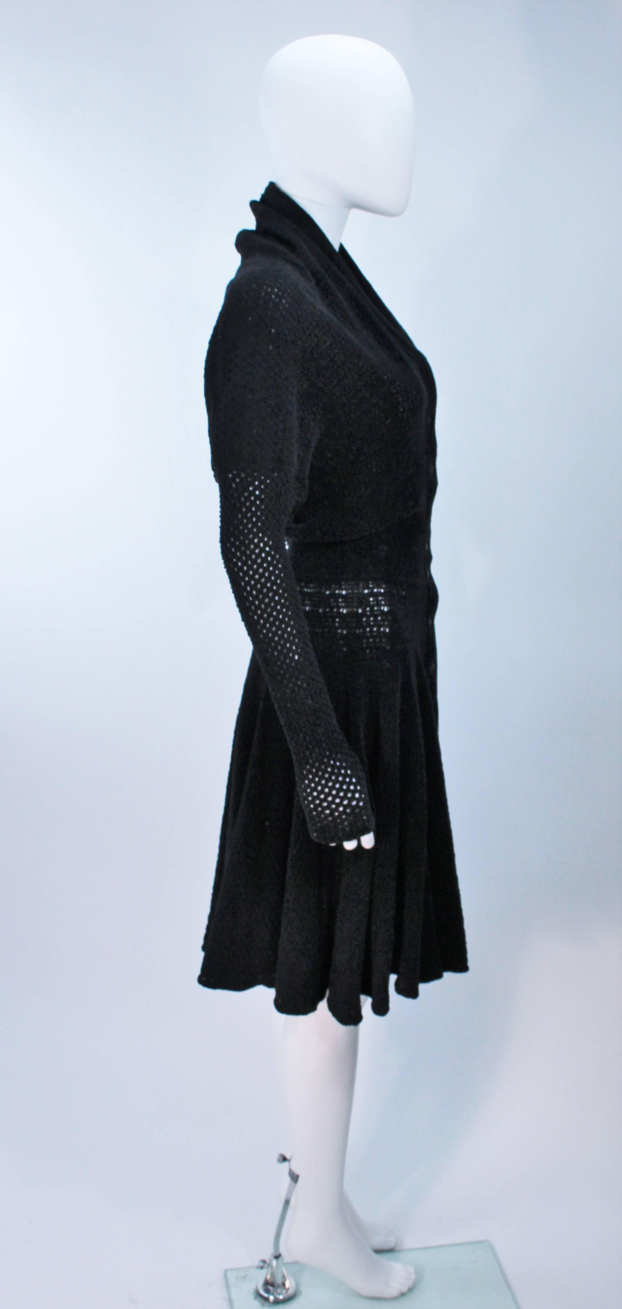 ALAIA Vintage Black Soft Chenille Stretch Dress or Coat Size XS In Excellent Condition In Los Angeles, CA