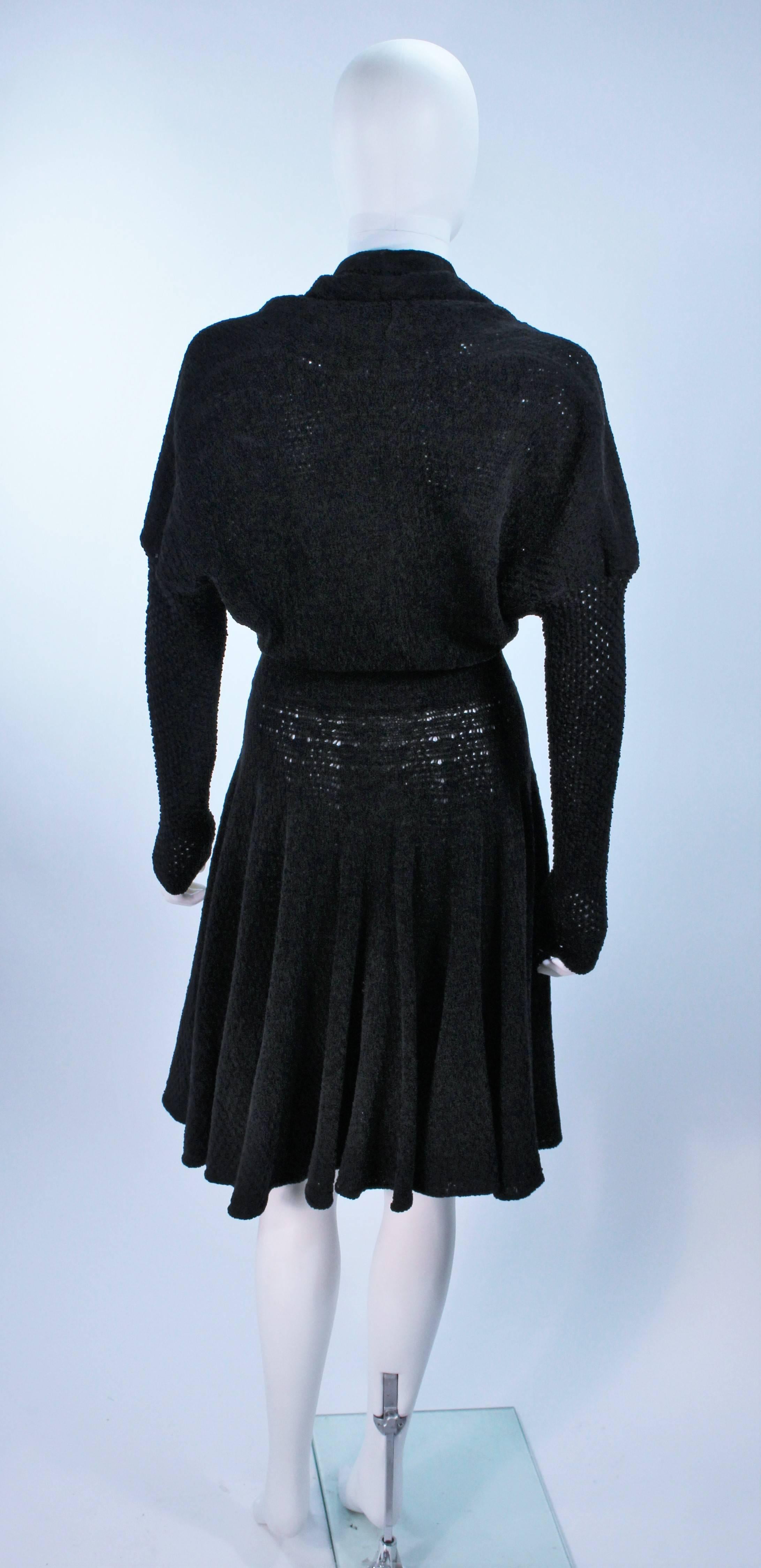 ALAIA Vintage Black Soft Chenille Stretch Dress or Coat Size XS 1