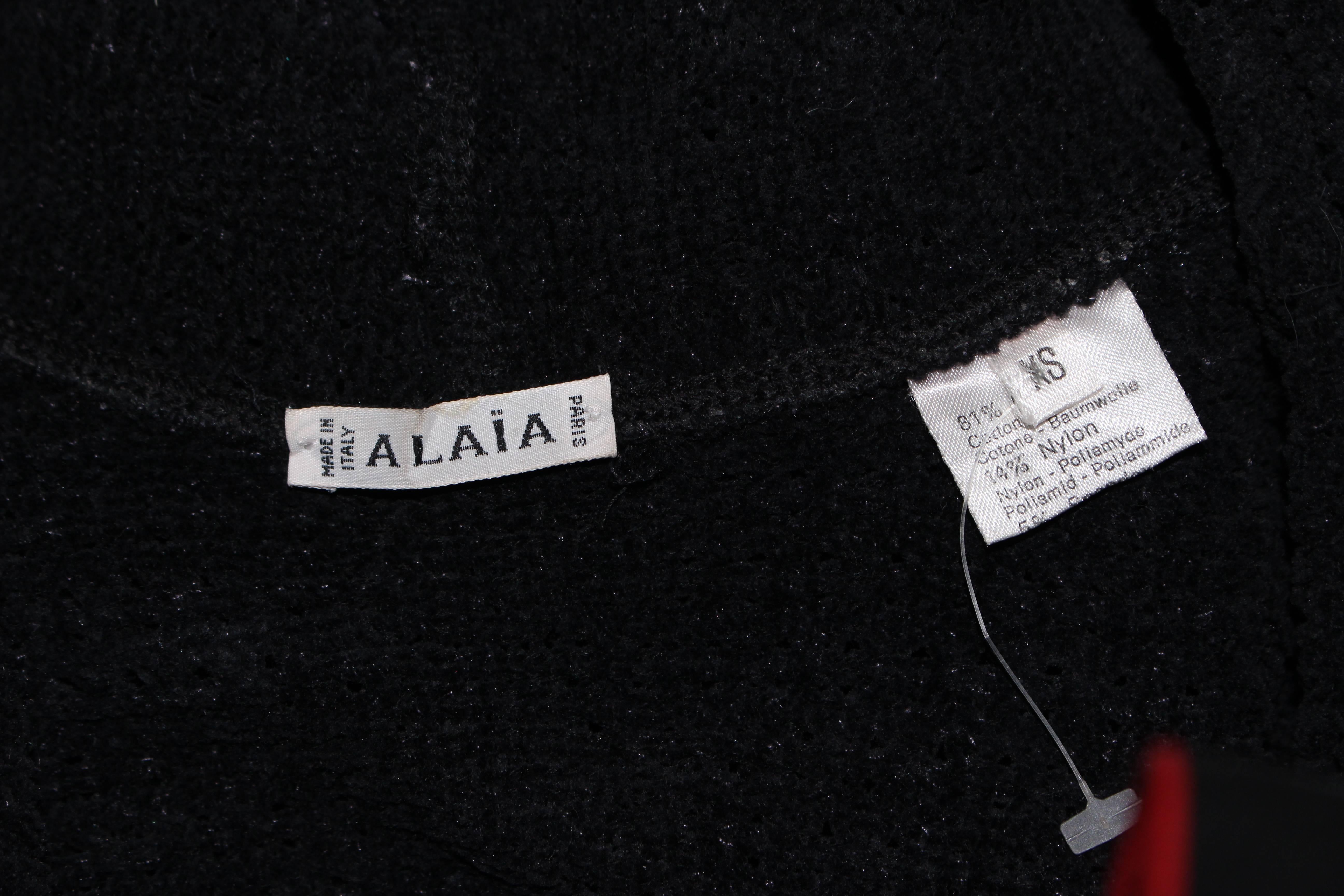 ALAIA Vintage Black Soft Chenille Stretch Dress or Coat Size XS 3