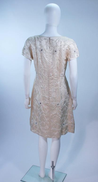 1960's Ivory Beaded Cocktail Dress Size 8-10 For Sale at 1stDibs