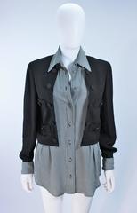 MOSCHINO Cheap & Chic Plaid Double Layer Jacket with Plaid Shirt Size 10