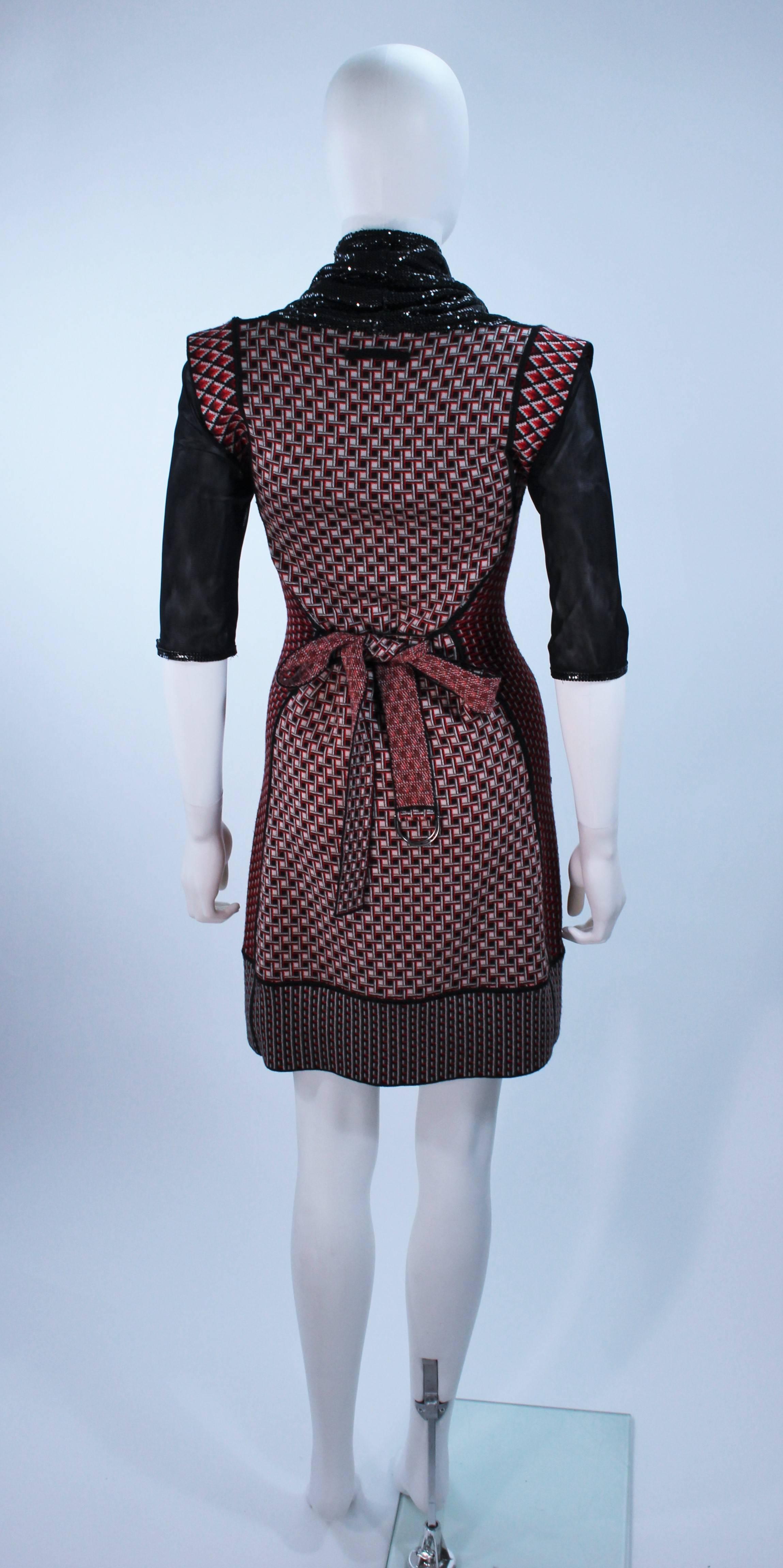 Jean-Paul Gaultier - Robe en laine extensible avec col en maille drapé, taille XS en vente 3