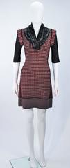 JEAN PAUL GAULTIER Stretch Wool Dress with Draped Mesh Collar Size XS