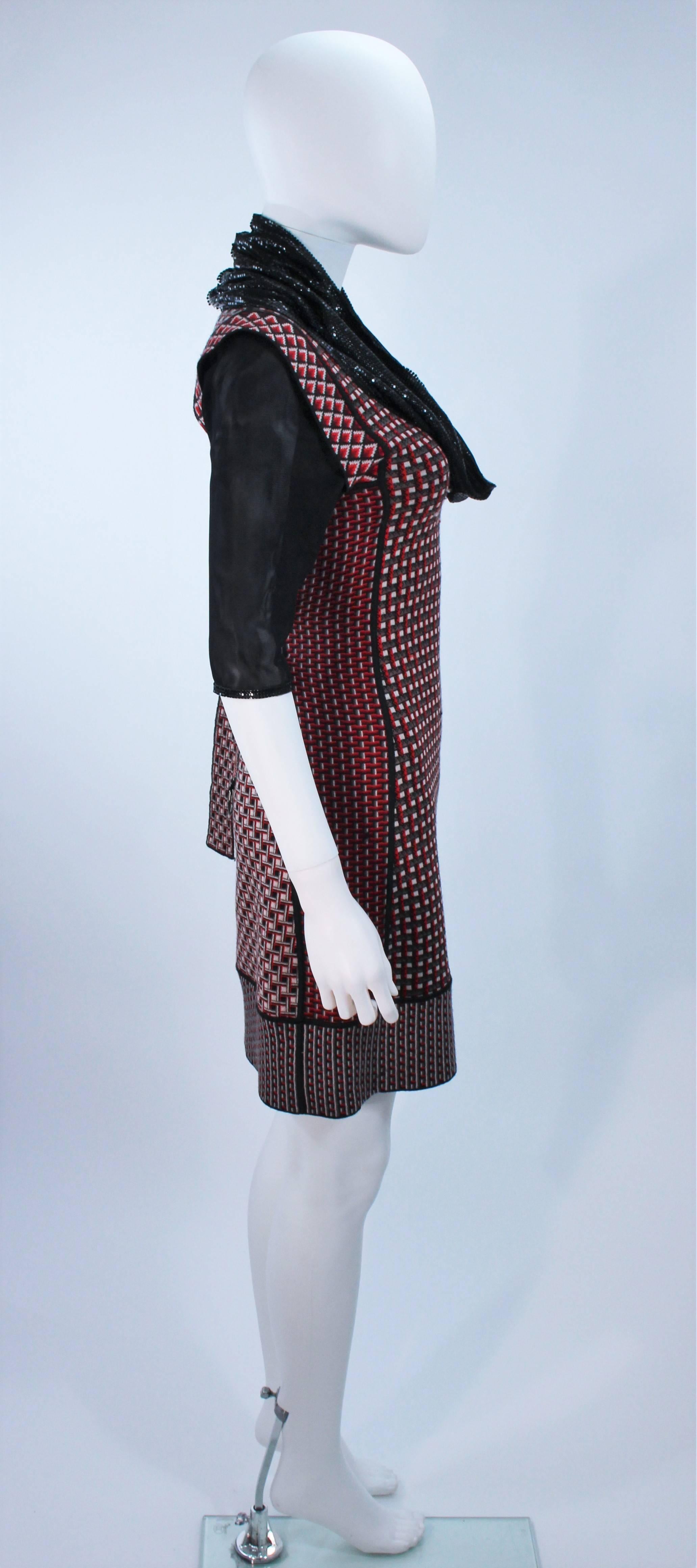Jean-Paul Gaultier - Robe en laine extensible avec col en maille drapé, taille XS en vente 1