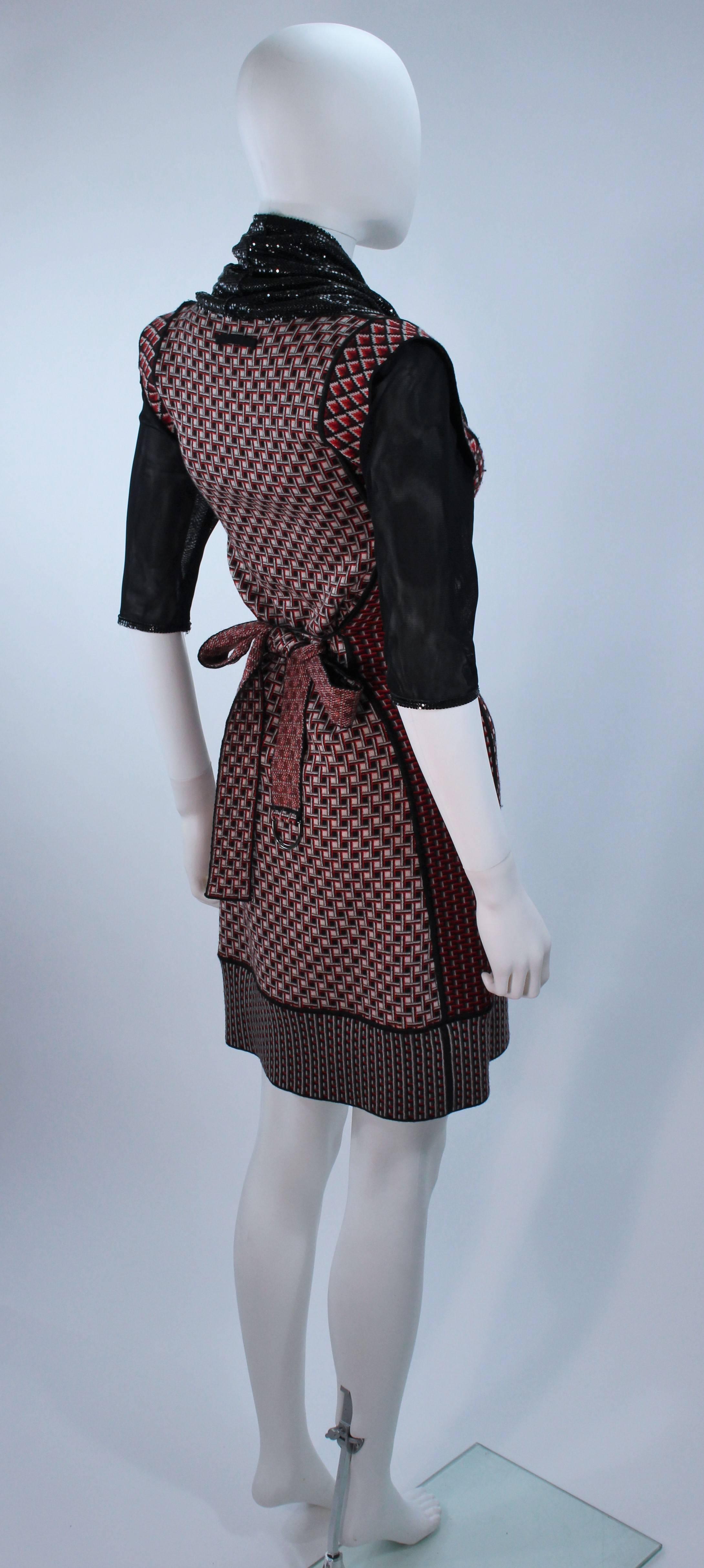 Jean-Paul Gaultier - Robe en laine extensible avec col en maille drapé, taille XS en vente 2