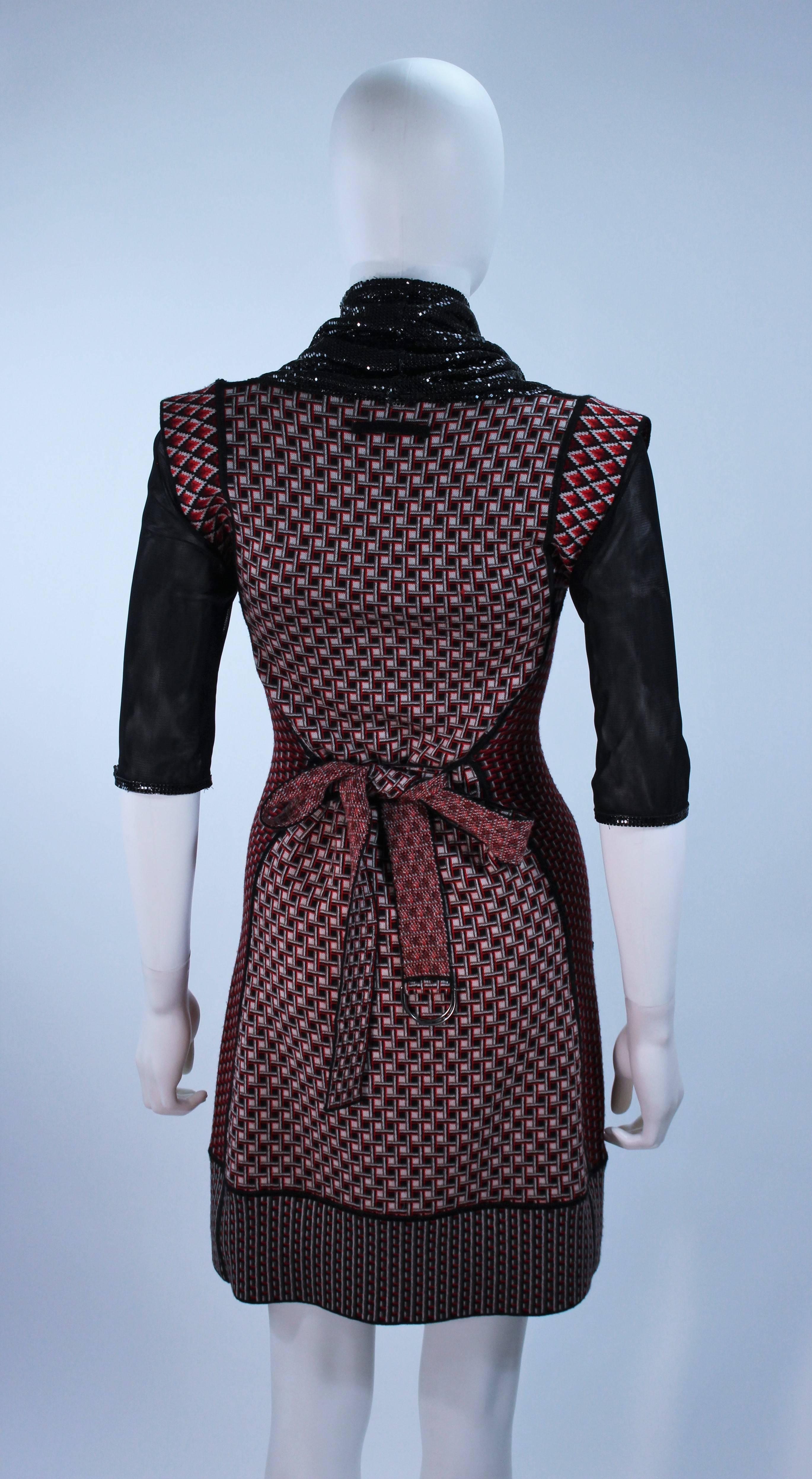 Jean-Paul Gaultier - Robe en laine extensible avec col en maille drapé, taille XS en vente 4