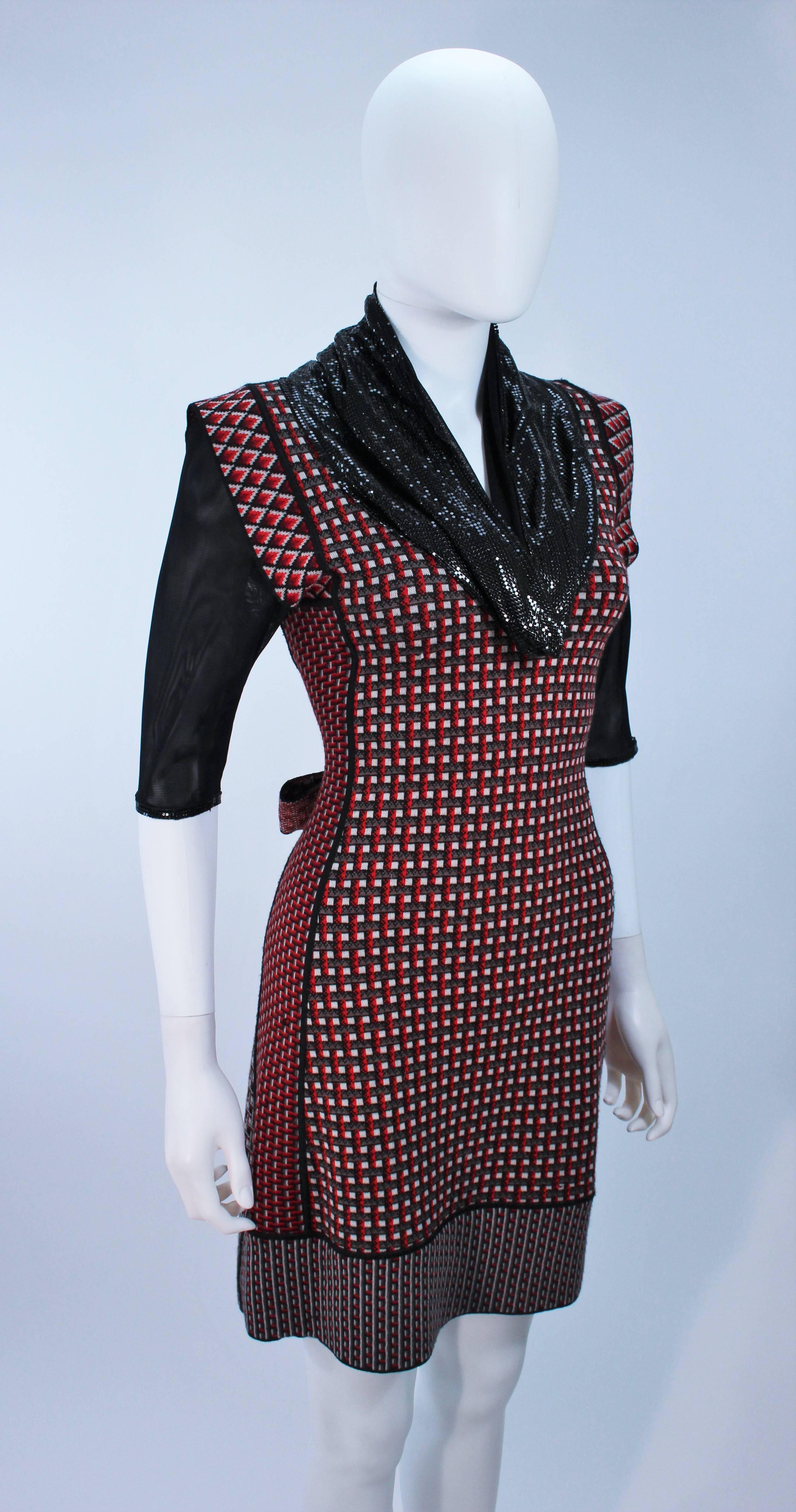 Jean-Paul Gaultier - Robe en laine extensible avec col en maille drapé, taille XS Pour femmes en vente