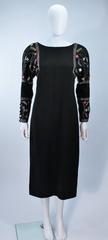 CHLOE 1980's Vintage Gown Embellished Shoulders and Criss-Cross Back Size 4 6