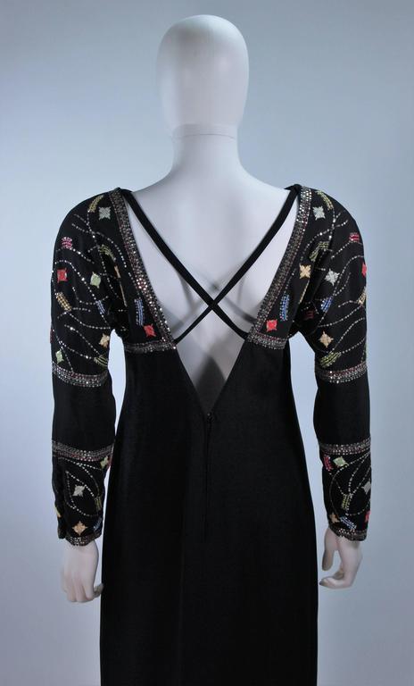 CHLOE 1980's Vintage Gown Embellished Shoulders and Criss-Cross Back ...