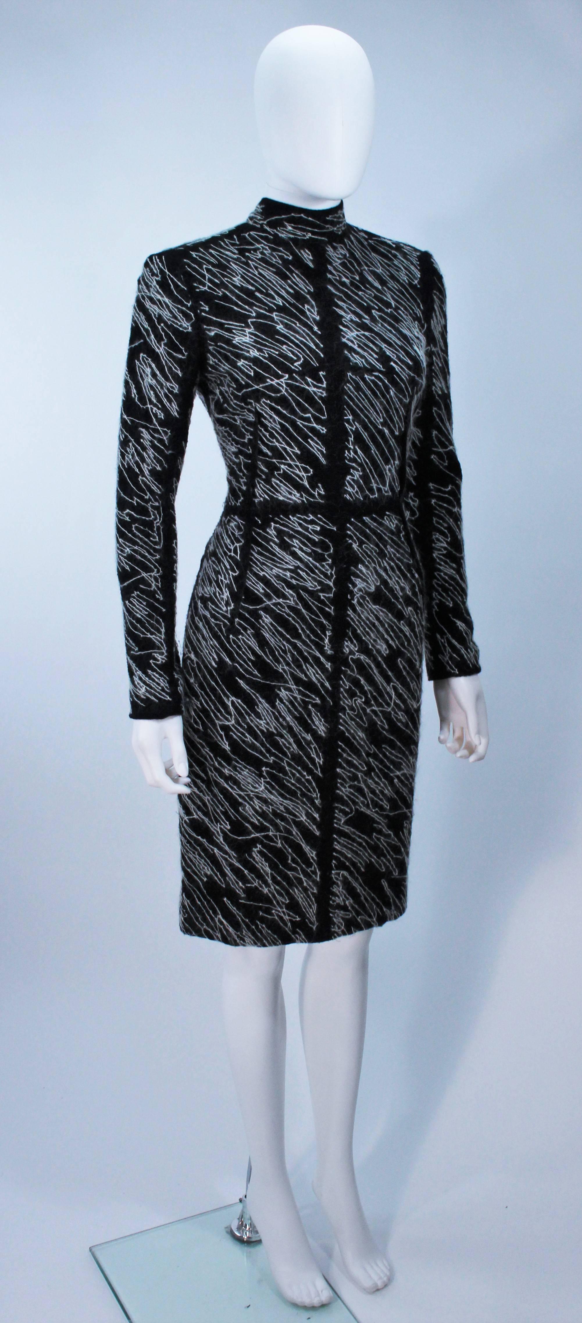 PROENZA SCHOULER Black & White Contrast Wool Dress Size 8 In Excellent Condition In Los Angeles, CA