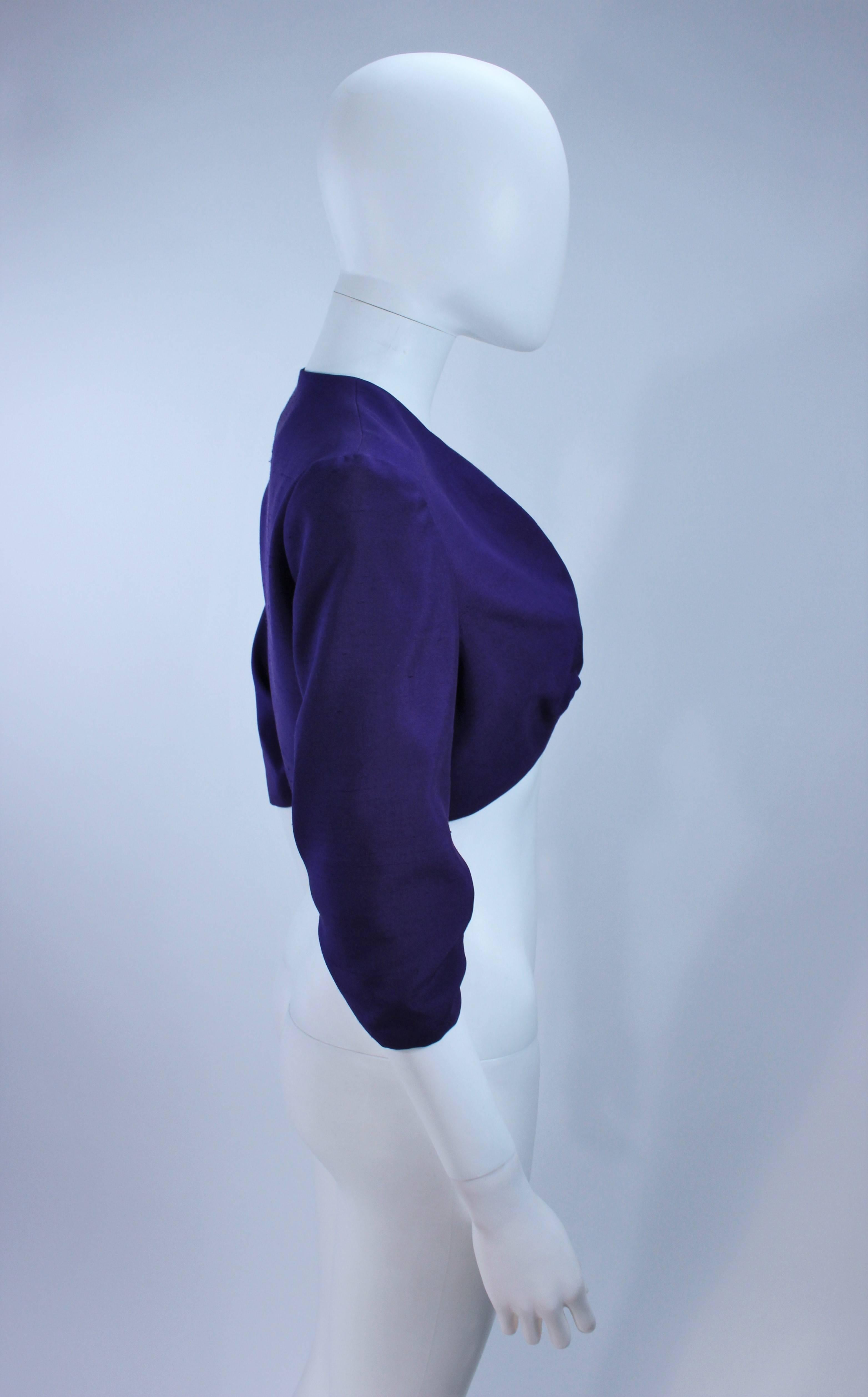 ELIZABETH MASON COUTURE Purple Silk Bolero 'Made to Order' For Sale 2