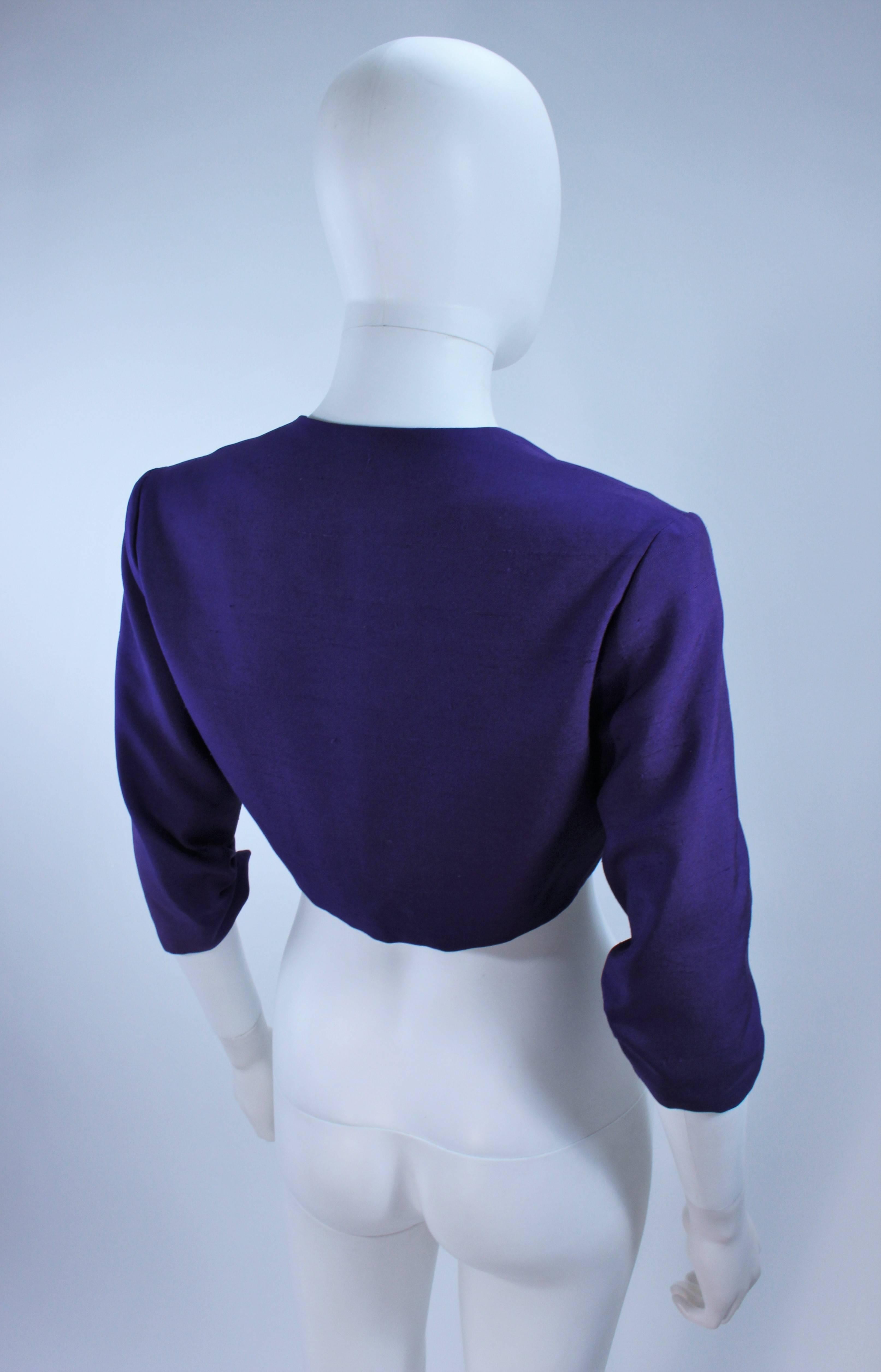 ELIZABETH MASON COUTURE Purple Silk Bolero 'Made to Order' For Sale 3