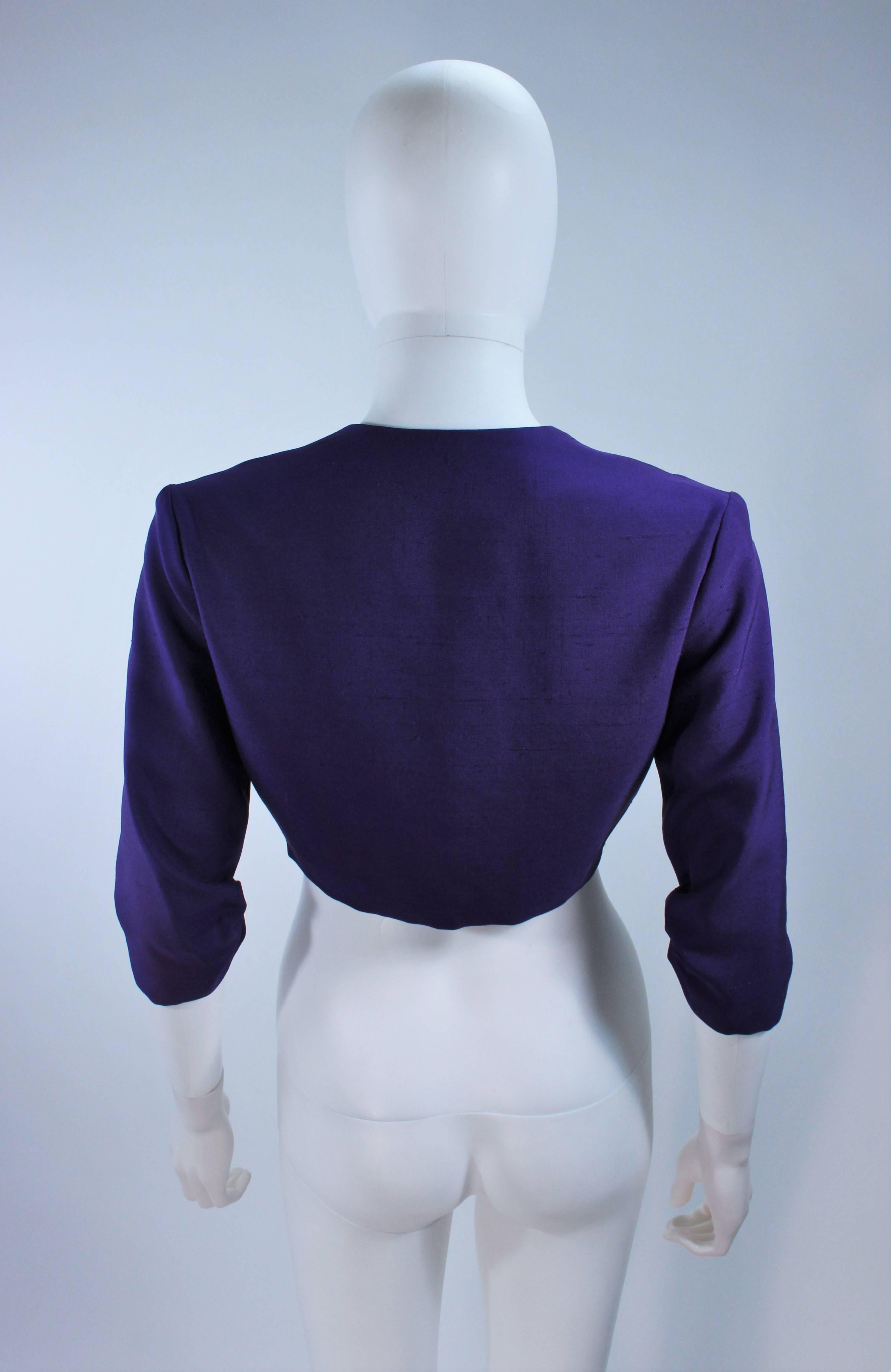 ELIZABETH MASON COUTURE Purple Silk Bolero 'Made to Order' For Sale 4