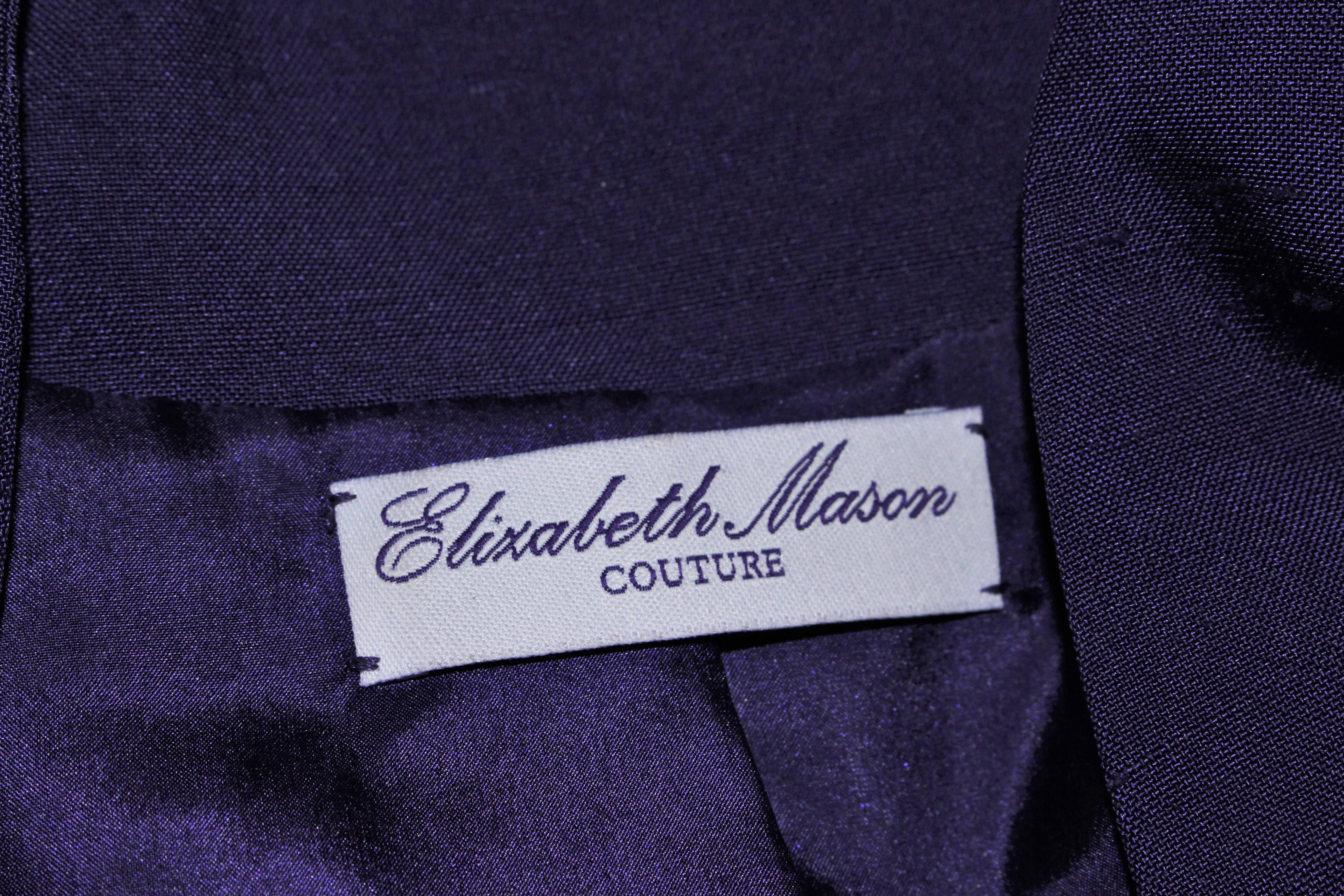 ELIZABETH MASON COUTURE Purple Silk Bolero 'Made to Order' For Sale 5
