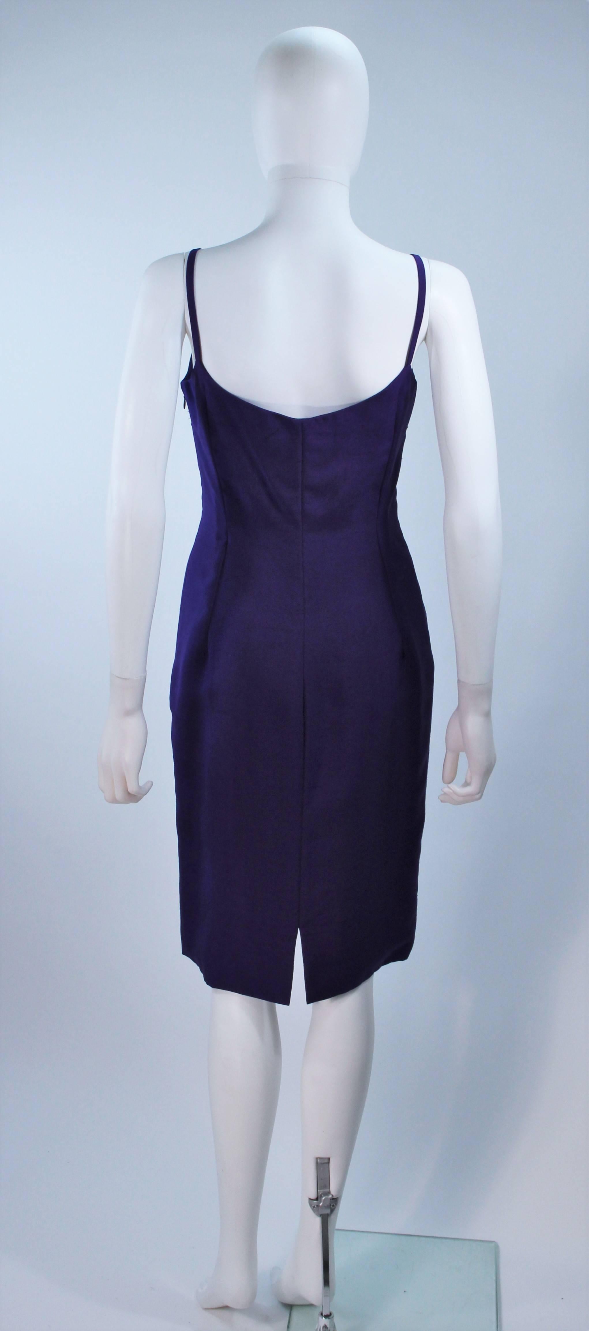 ELIZABETH MASON COUTURE Purple Silk Spaghetti Strap Cocktail Dress Made to Order For Sale 1