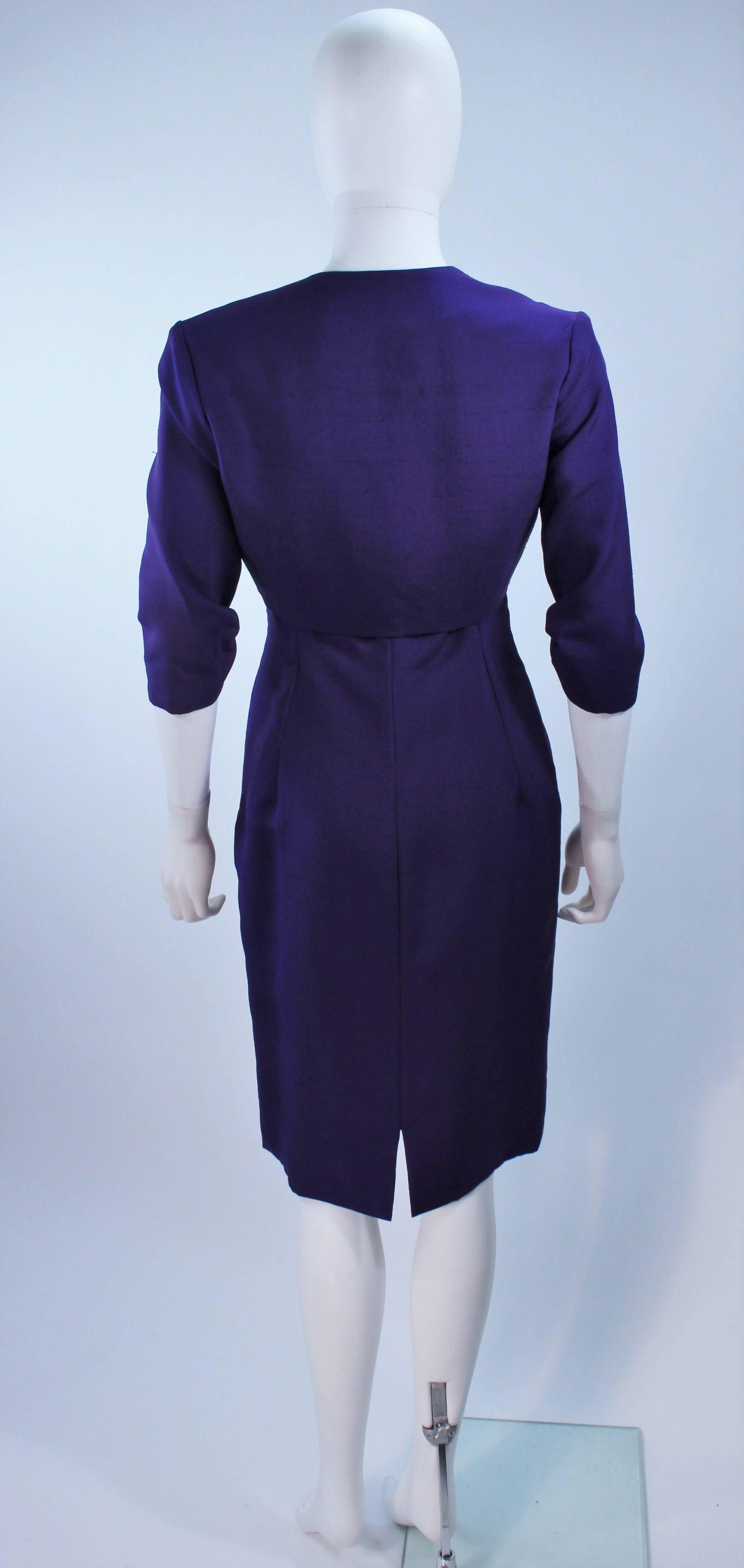 Women's ELIZABETH MASON COUTURE Purple Silk Spaghetti Strap Cocktail Dress Made to Order For Sale