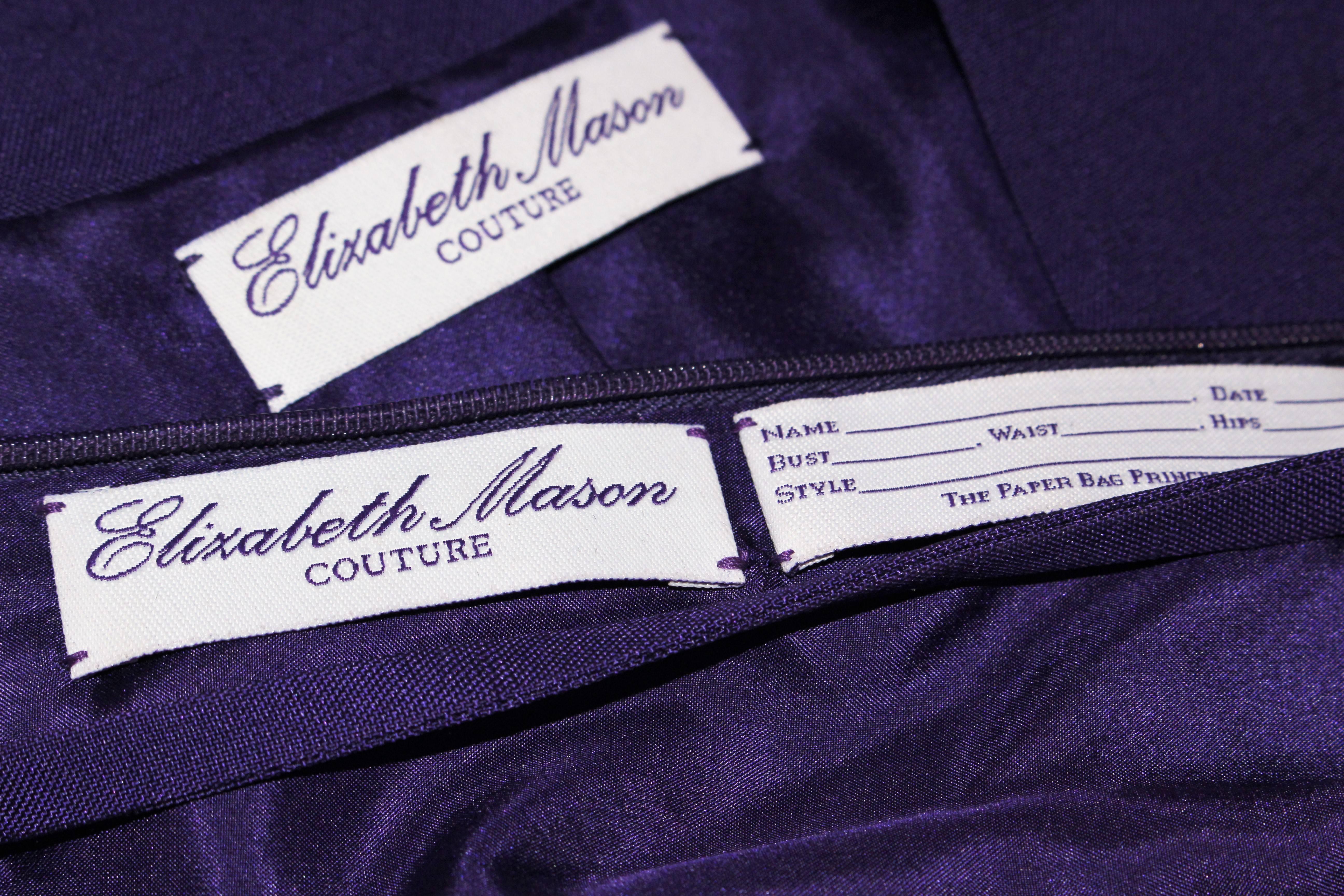 ELIZABETH MASON COUTURE Purple Silk Spaghetti Strap Cocktail Dress Made to Order For Sale 3