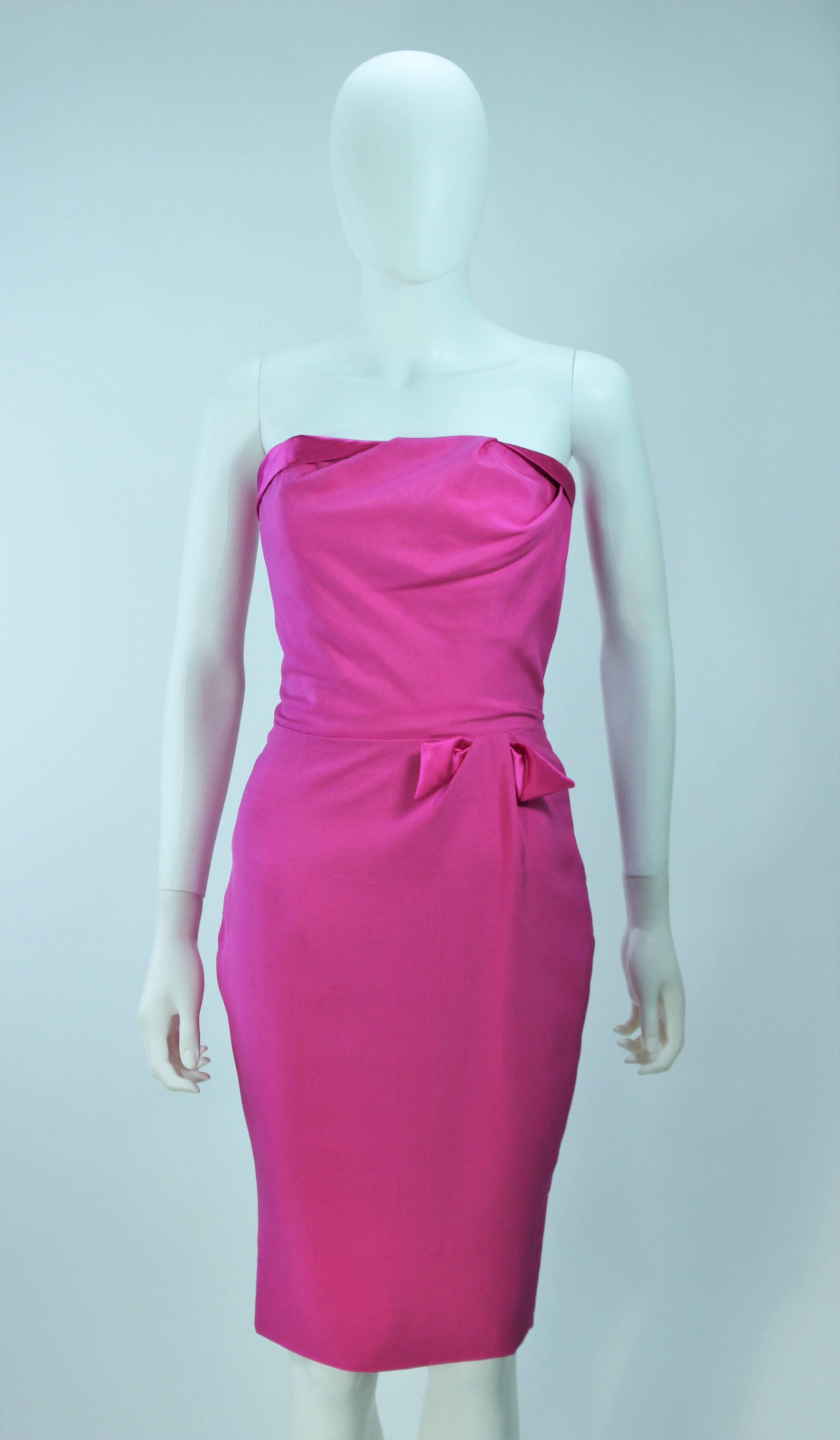 ELIZABETH MASON COUTURE Magenta Silk Cocktail Dress Made to Order Size ...