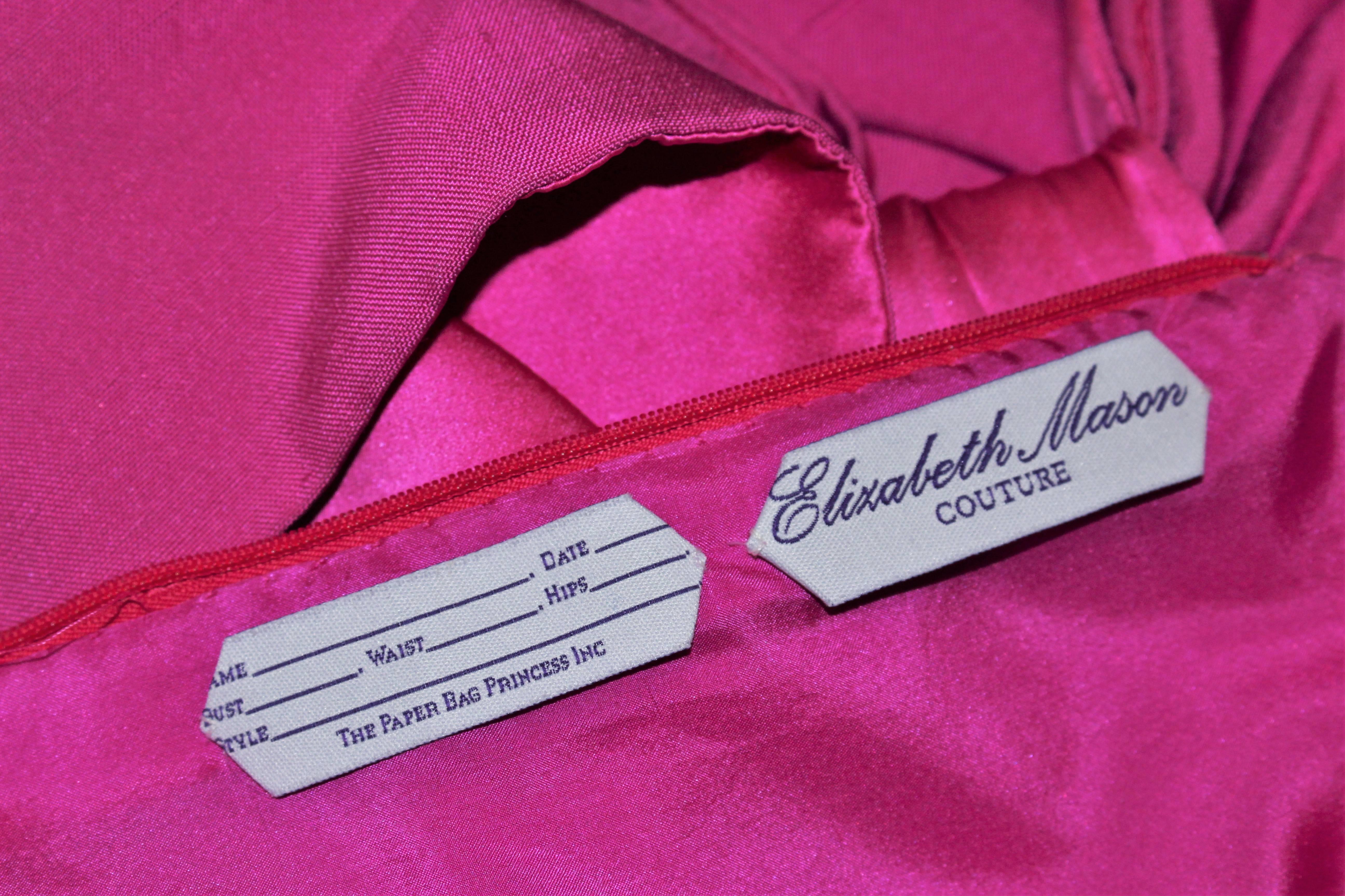 ELIZABETH MASON COUTURE Pink Magenta Bow Cocktail Dress Made to Order For Sale 6