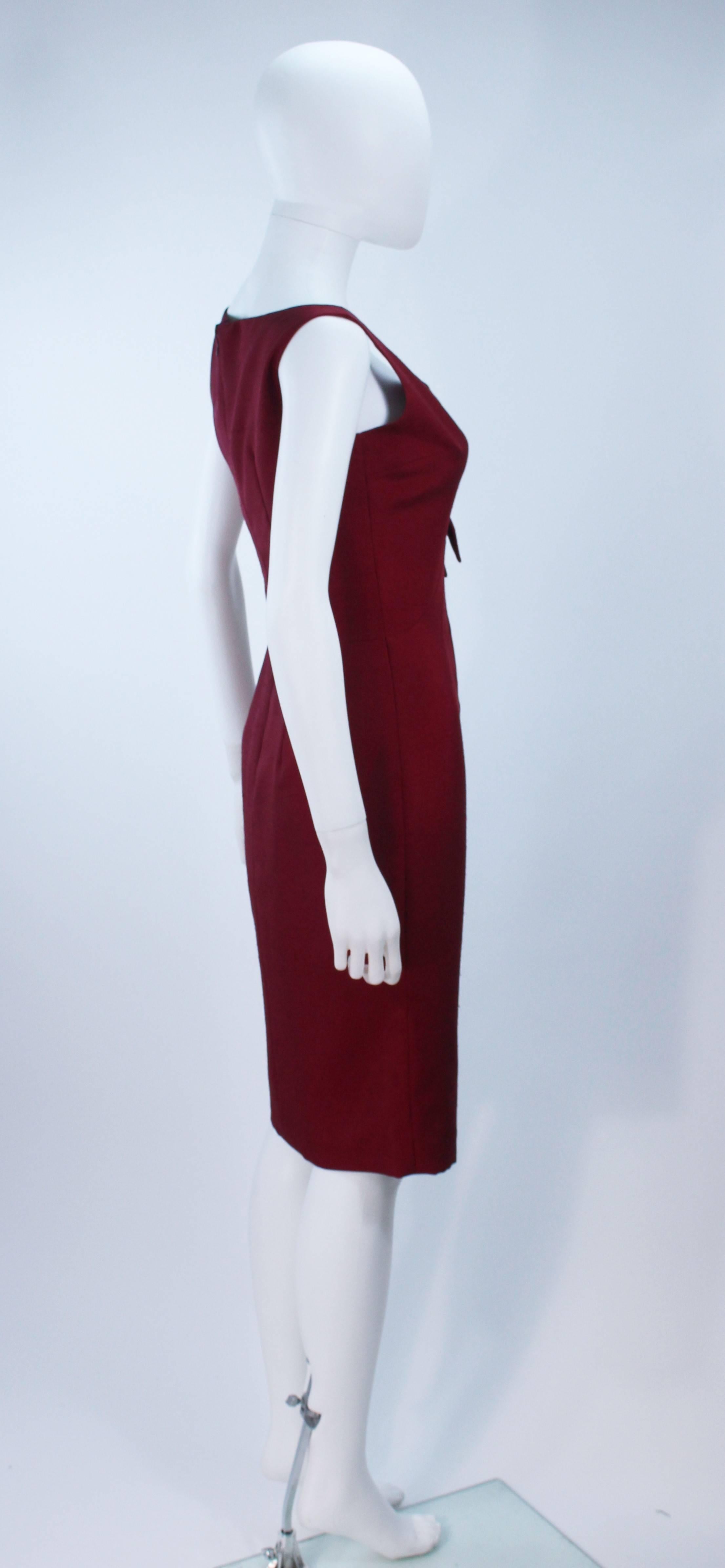 Women's ELIZABETH MASON COUTURE Burgundy Silk Cocktail Dress with Bow Made to Order For Sale
