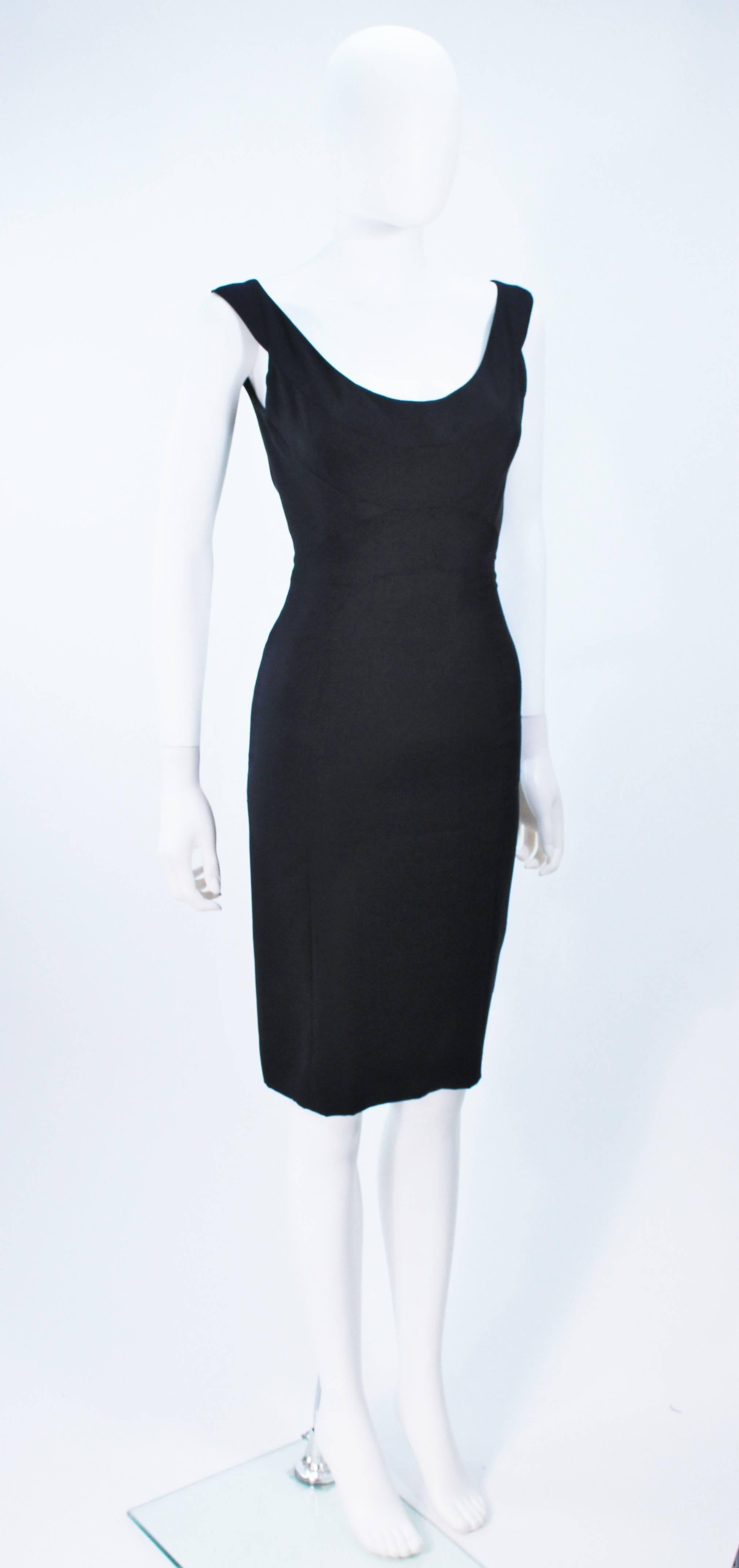 Women's ELIZABETH MASON COUTURE Black Silk Cocktail Dress Made to Order For Sale