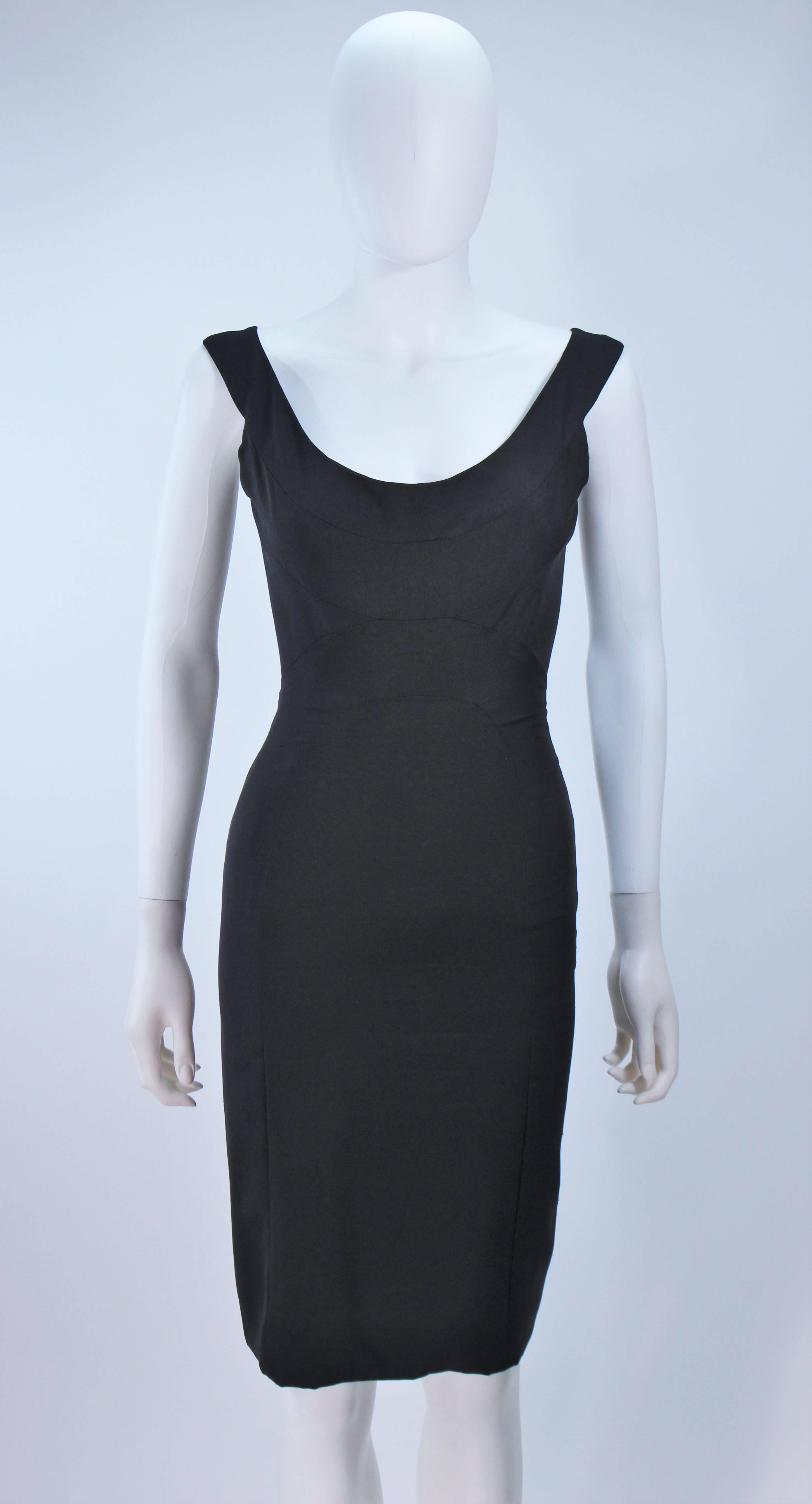 ELIZABETH MASON COUTURE Black Silk Cocktail Dress Made to Order In New Condition For Sale In Los Angeles, CA