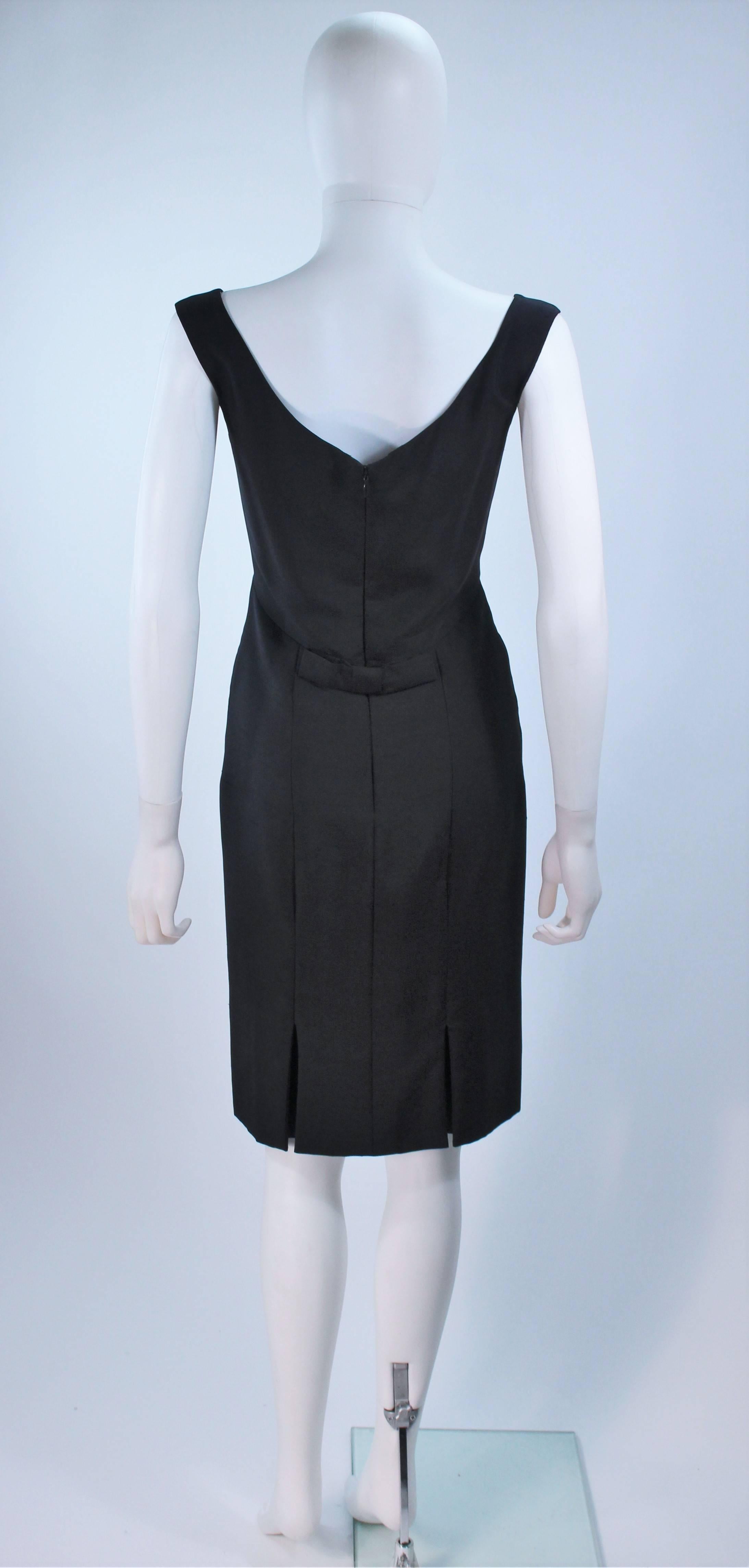 ELIZABETH MASON COUTURE Black Silk Cocktail Dress Made to Order For Sale 5