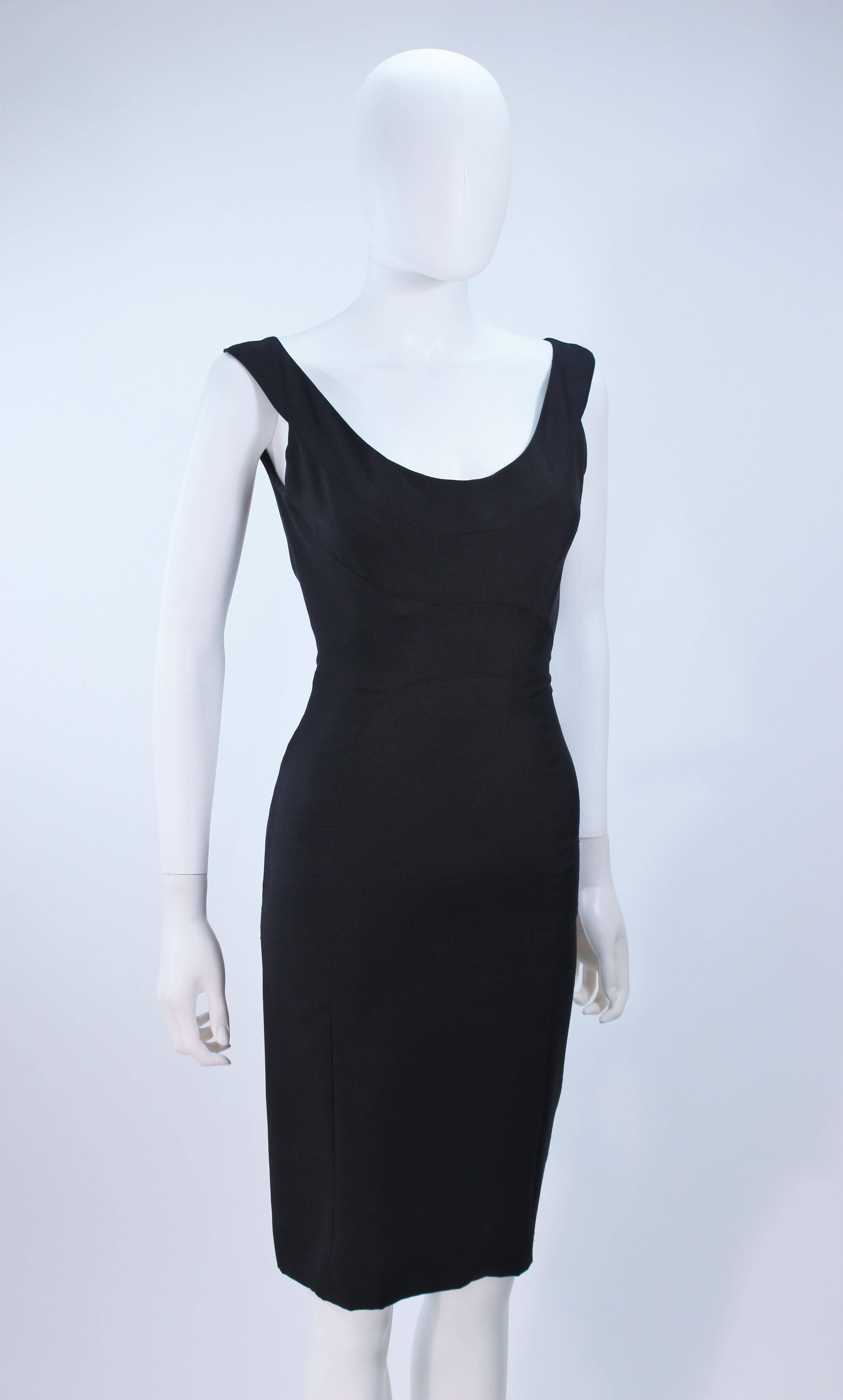 ELIZABETH MASON COUTURE Black Silk Cocktail Dress Made to Order For Sale 1