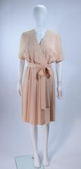GIVENCHY COUTURE Cream Ivory Silk Wrap Dress Size 2
