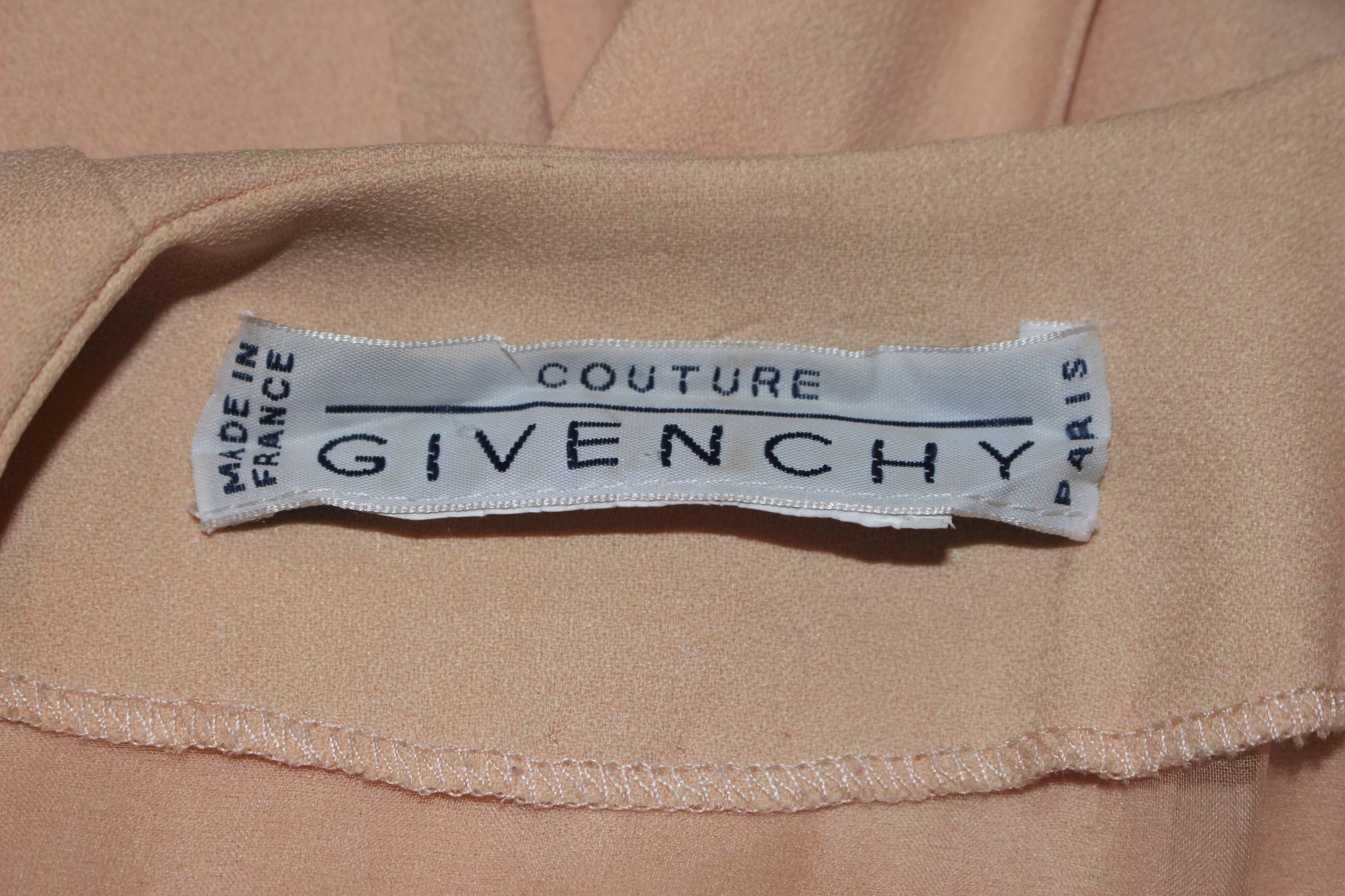 GIVENCHY COUTURE Cream Ivory Silk Wrap Dress Size 2 For Sale 3