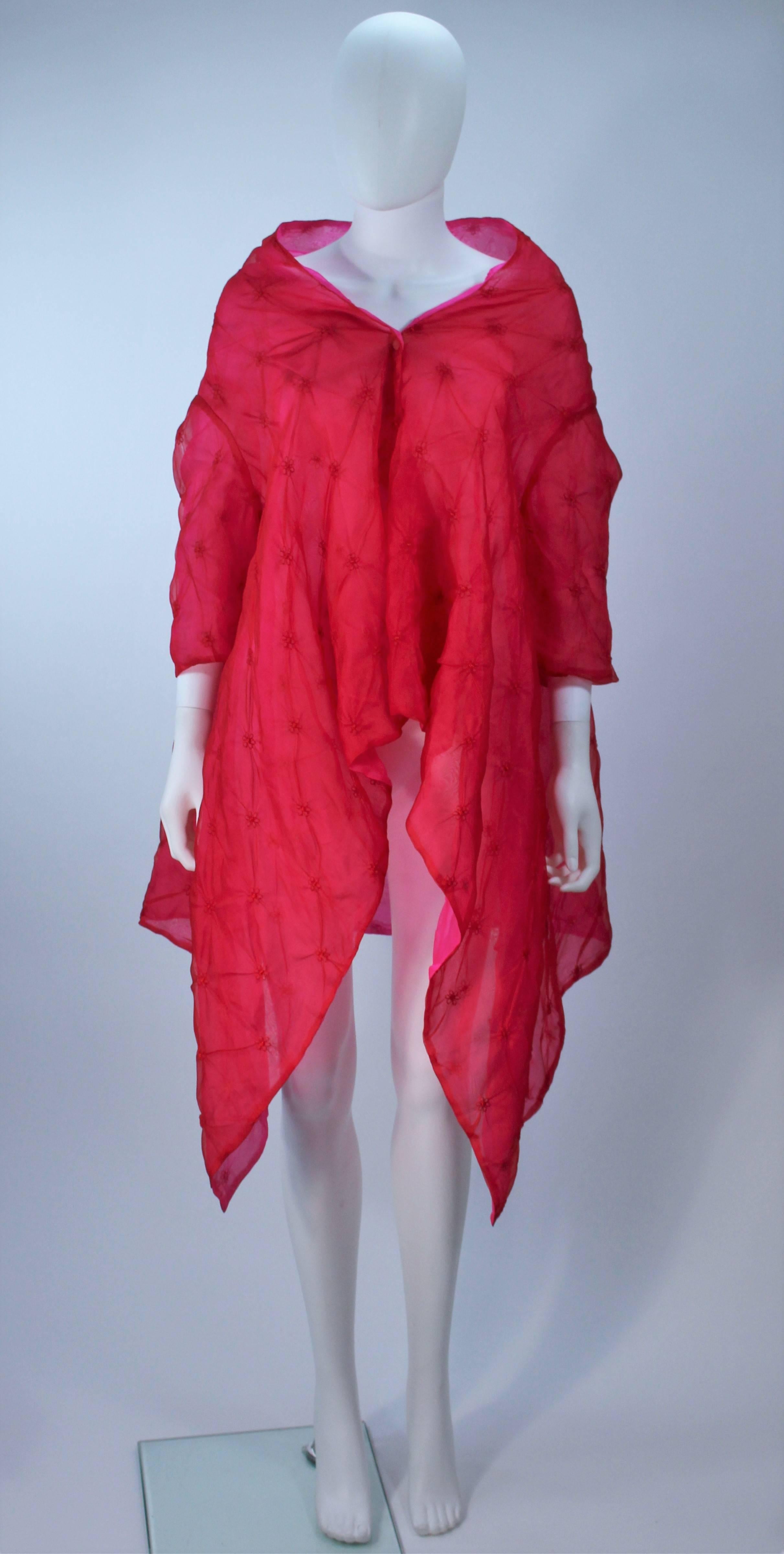 Veste drapée abstraite réversible magenta fuchsia sur mesure, taille 4 6 Excellent état - En vente à Los Angeles, CA