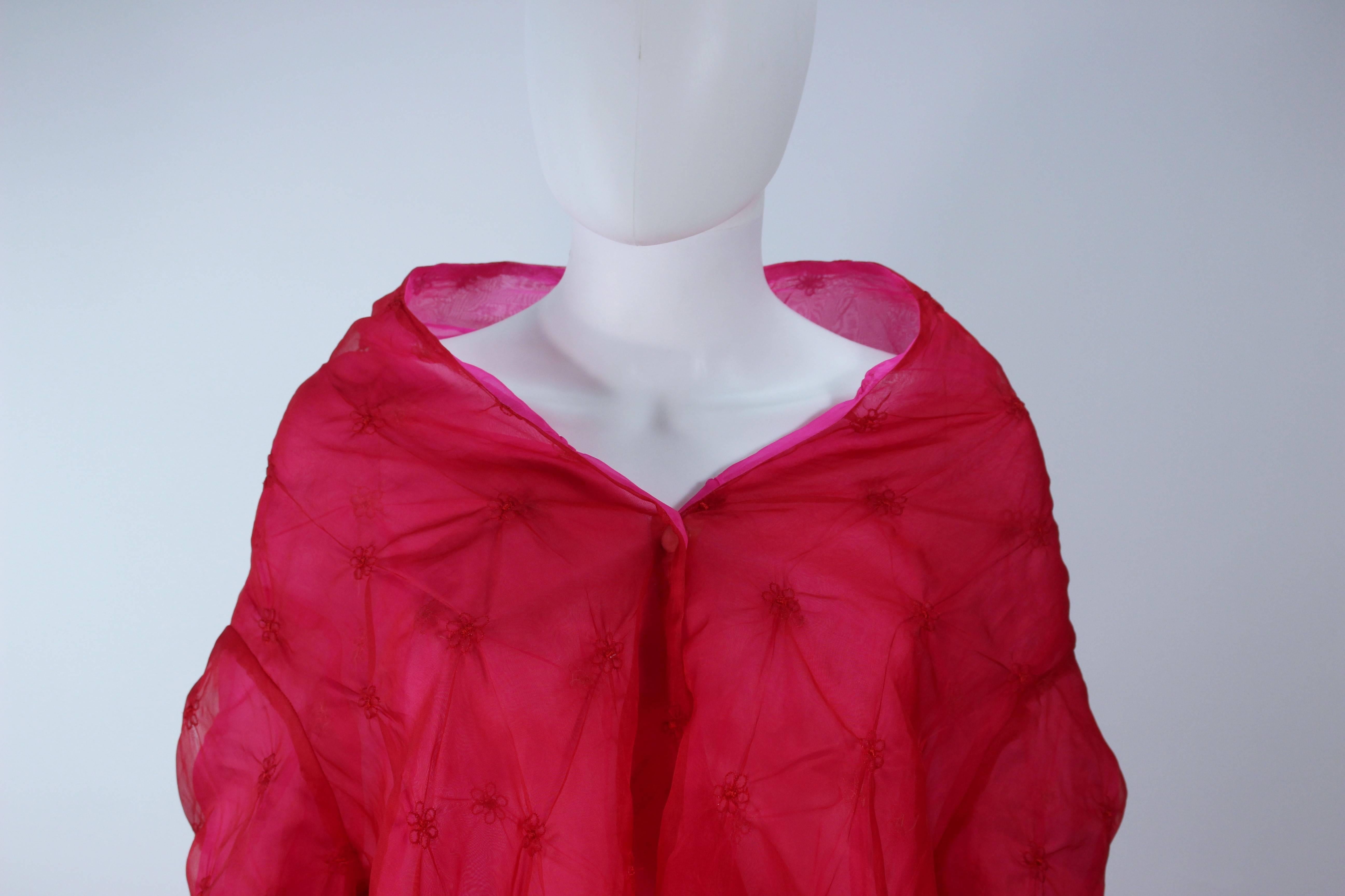 Veste drapée abstraite réversible magenta fuchsia sur mesure, taille 4 6 Pour femmes en vente