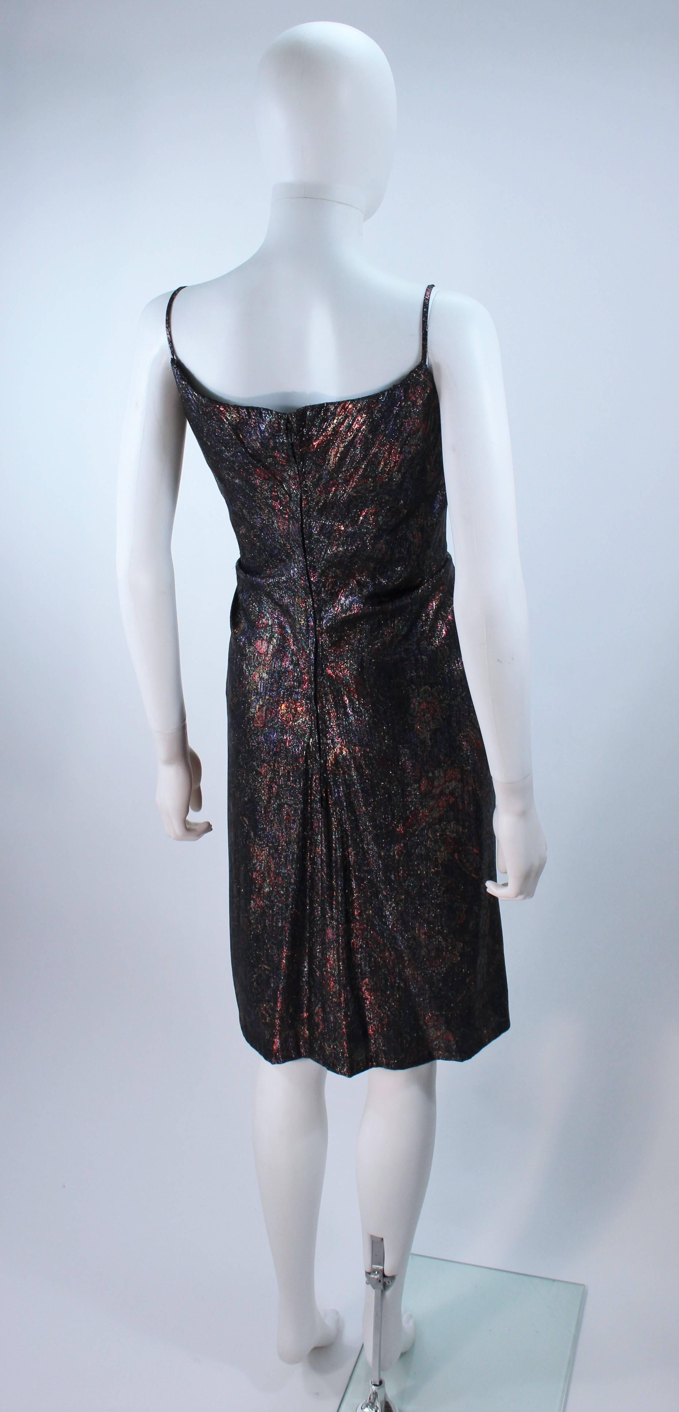 NOLAN MILLER Metallic Paisley Print Cocktail Dress Size 4 In Excellent Condition For Sale In Los Angeles, CA