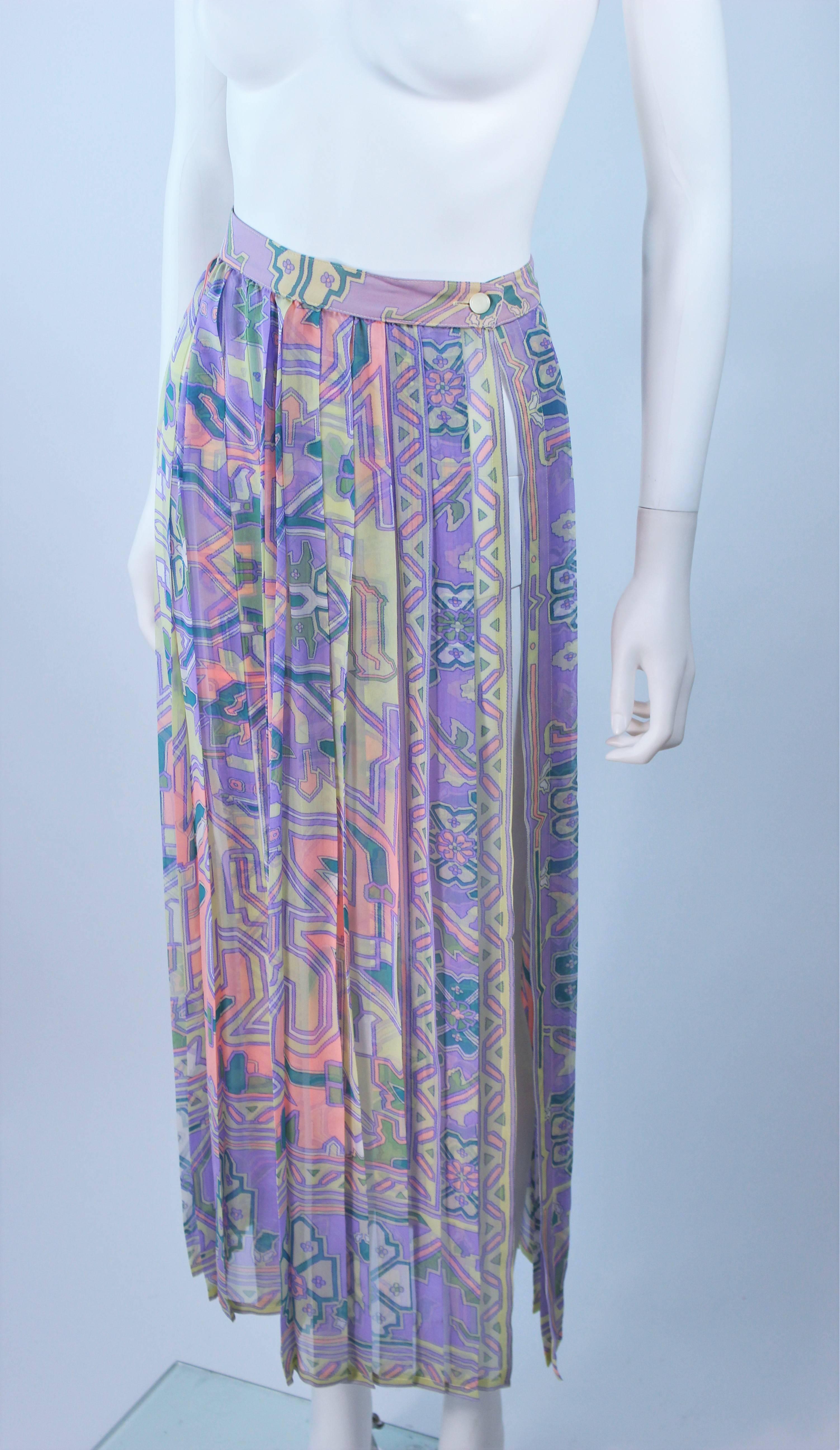 Women's UNGARO Sheer Patterned Pleated Skirt Size 4