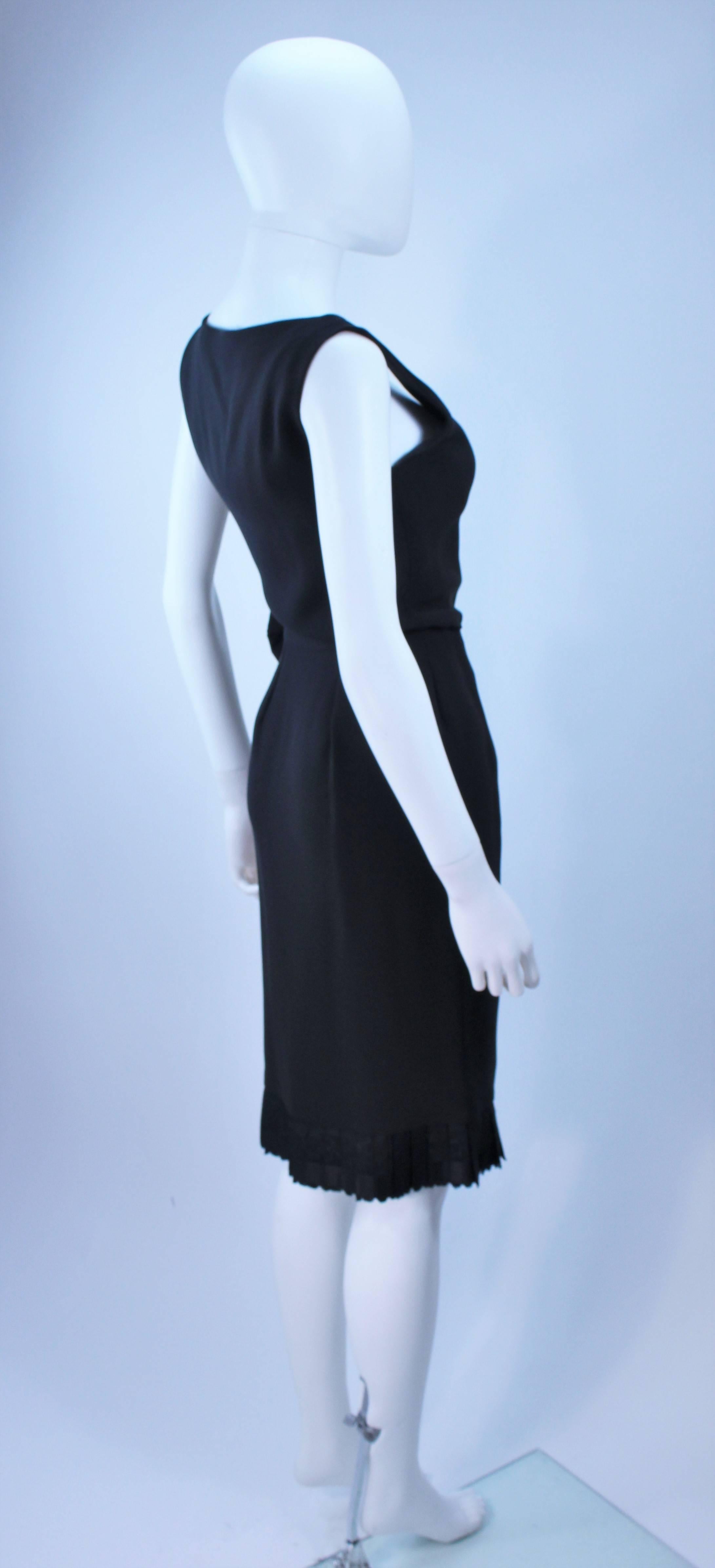 BILL BLASS Black Silk Cocktail Draped Dress with Rose Detail Size 2 For Sale 4