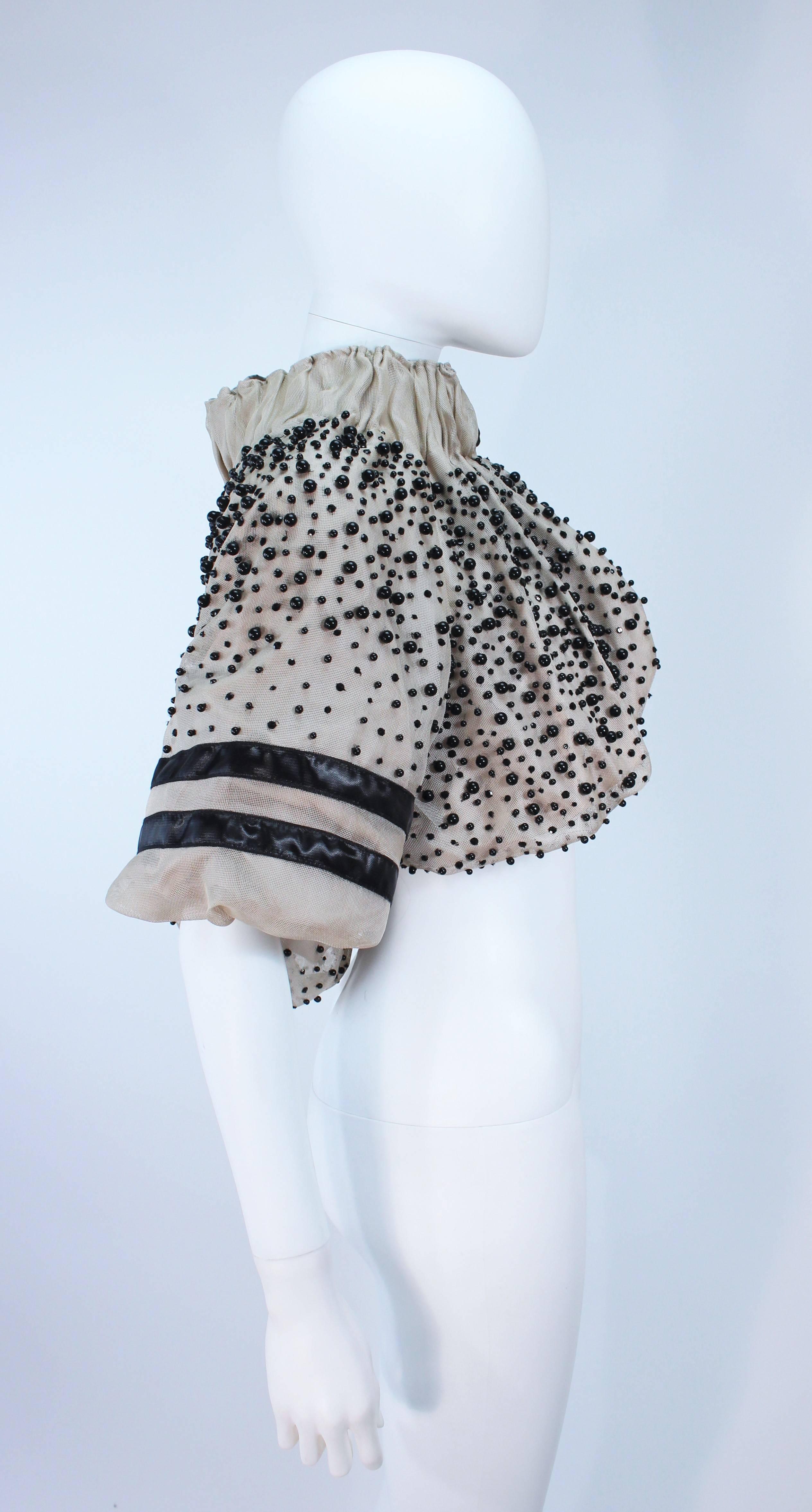MONCLER - Boléro froncé en maille couleur chair avec appliques perlées, taille S  Pour femmes en vente