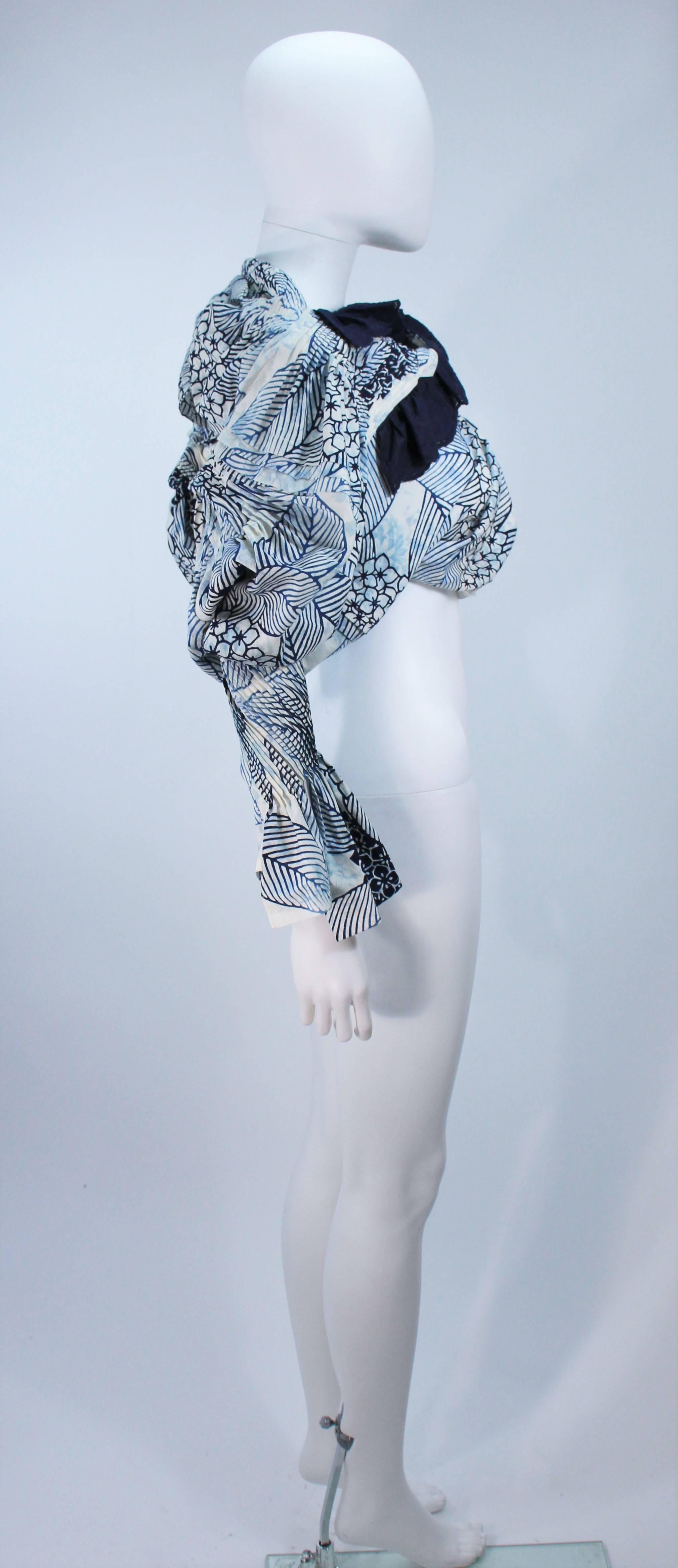 COMME DES GARCONS Floral and Batik Print Blouse with Open Back Size SS For Sale 2