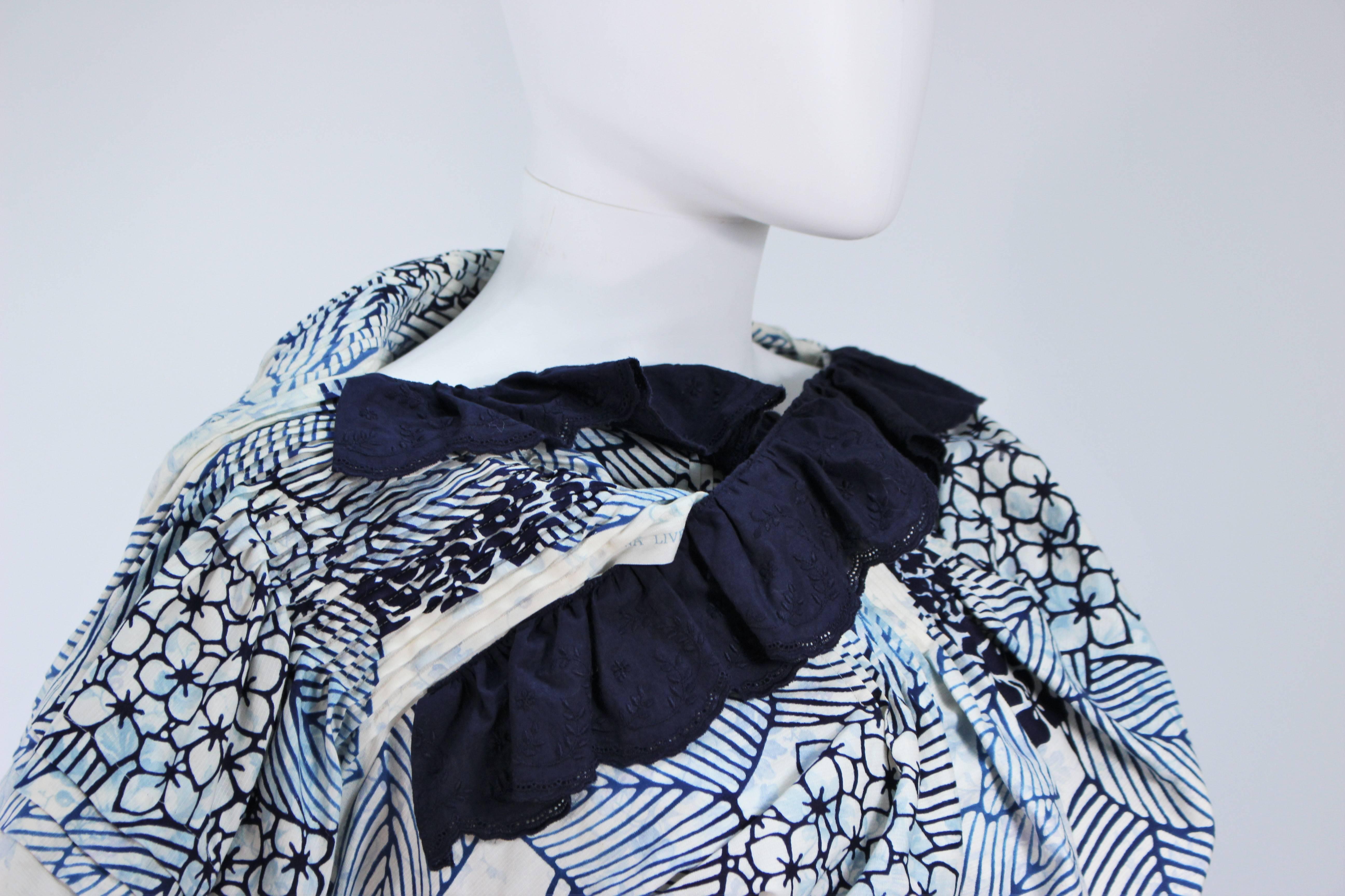 COMME DES GARCONS Camicetta con stampa floreale e batik e schiena aperta Taglia SS in vendita 2