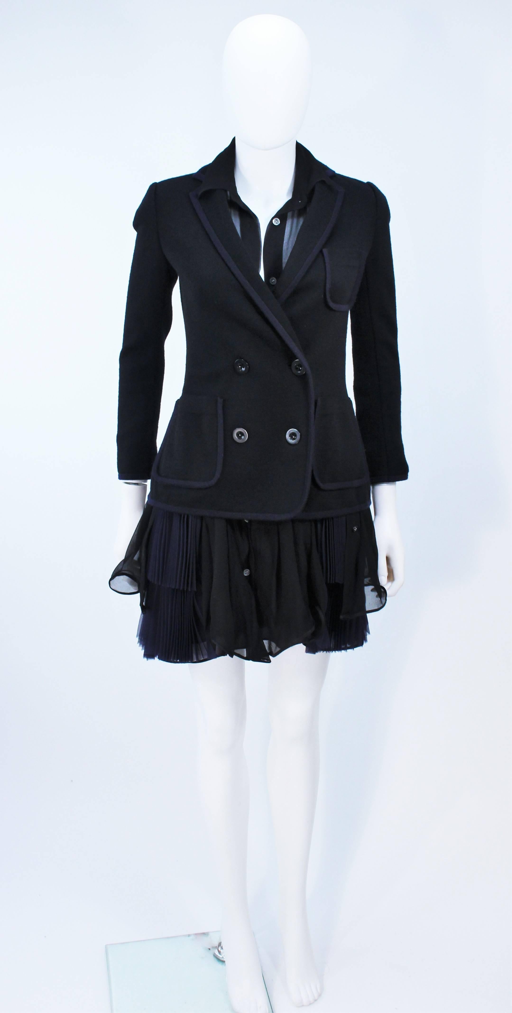 Black COMME DES GARCONS Wool Jacket and Dress Ensemble Size S