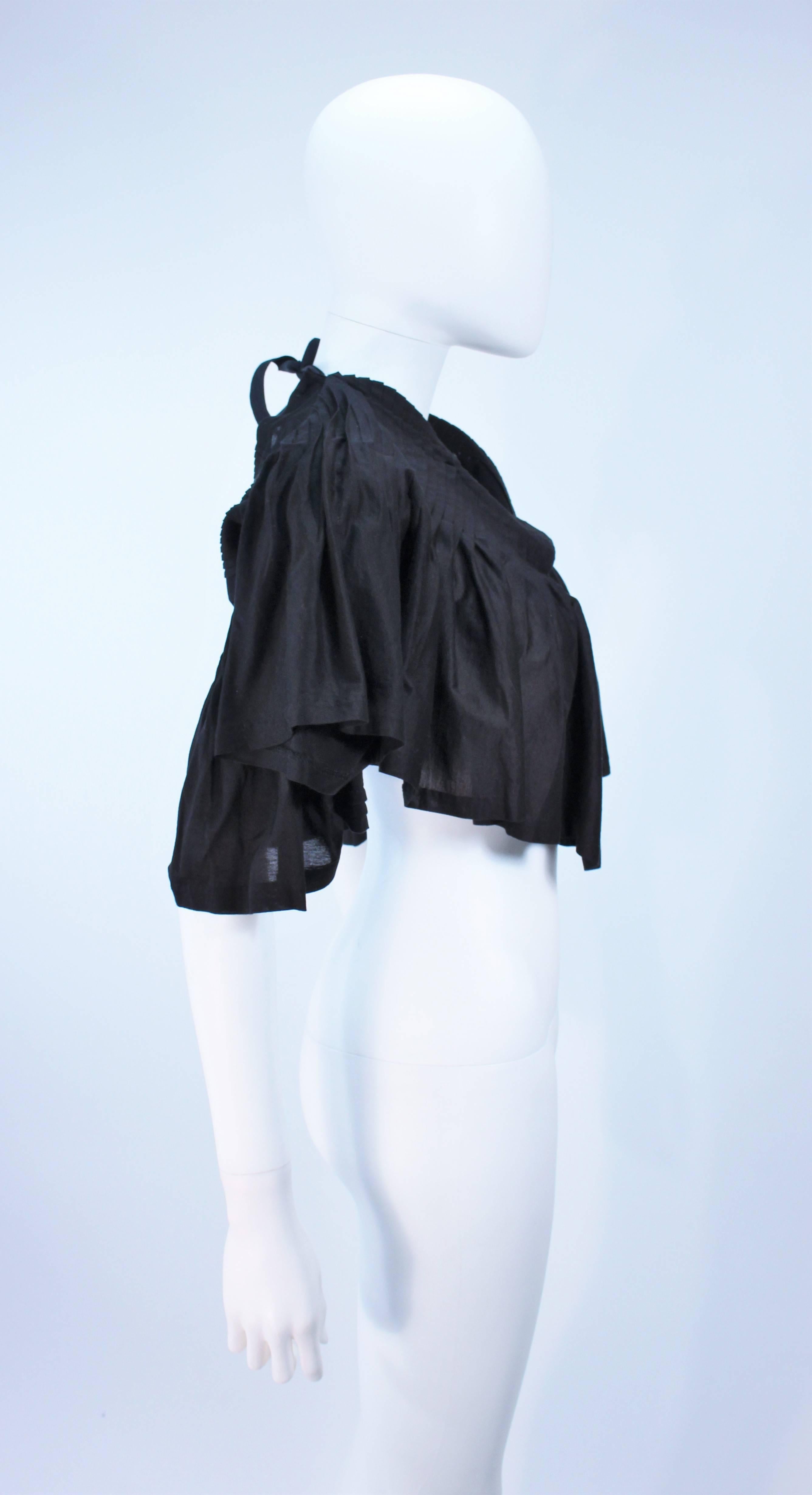 COMME DES GARÇONS Black Drape Pleated Blouse with Tie Size M 2