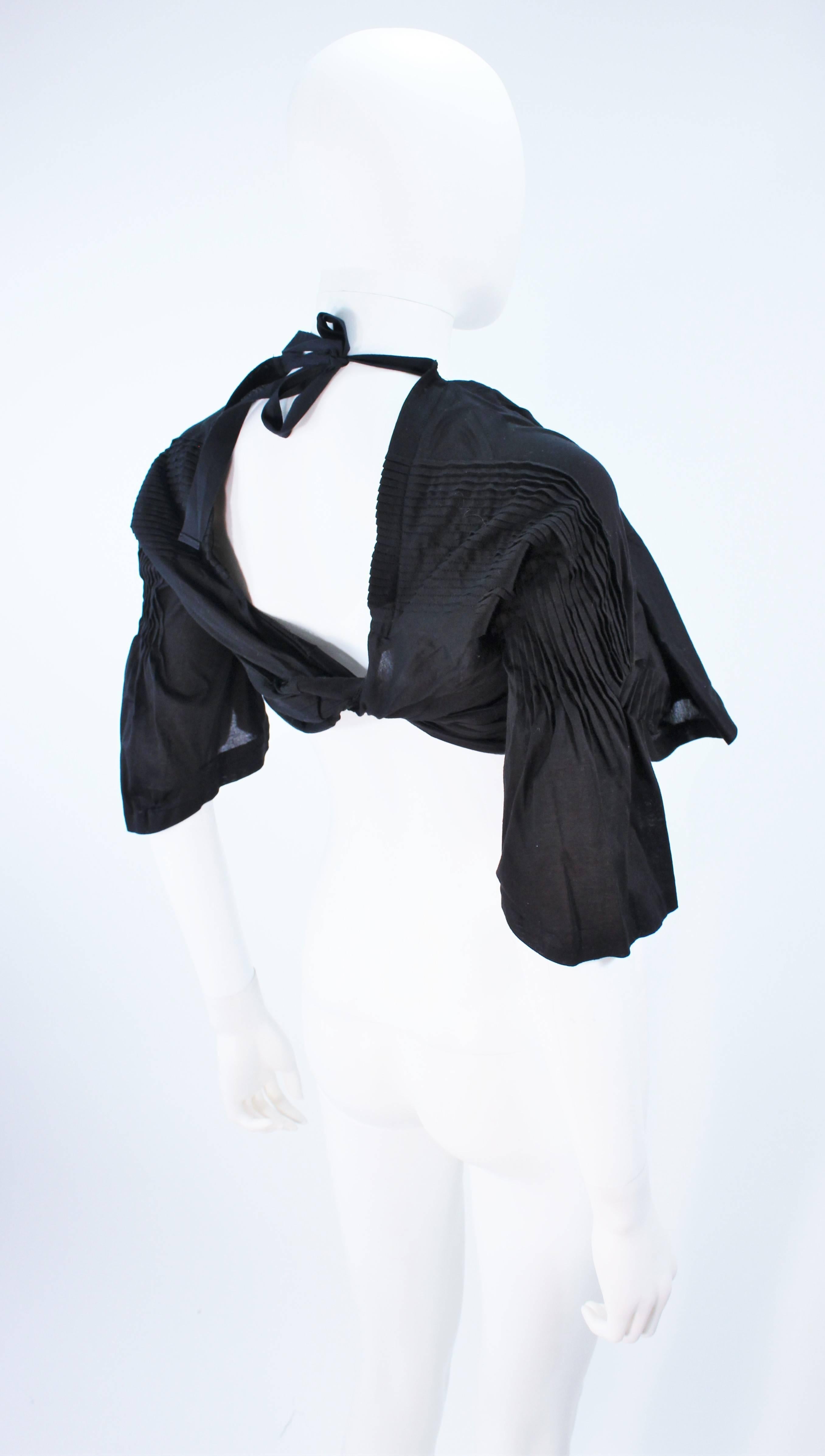 COMME DES GARÇONS Black Drape Pleated Blouse with Tie Size M 3