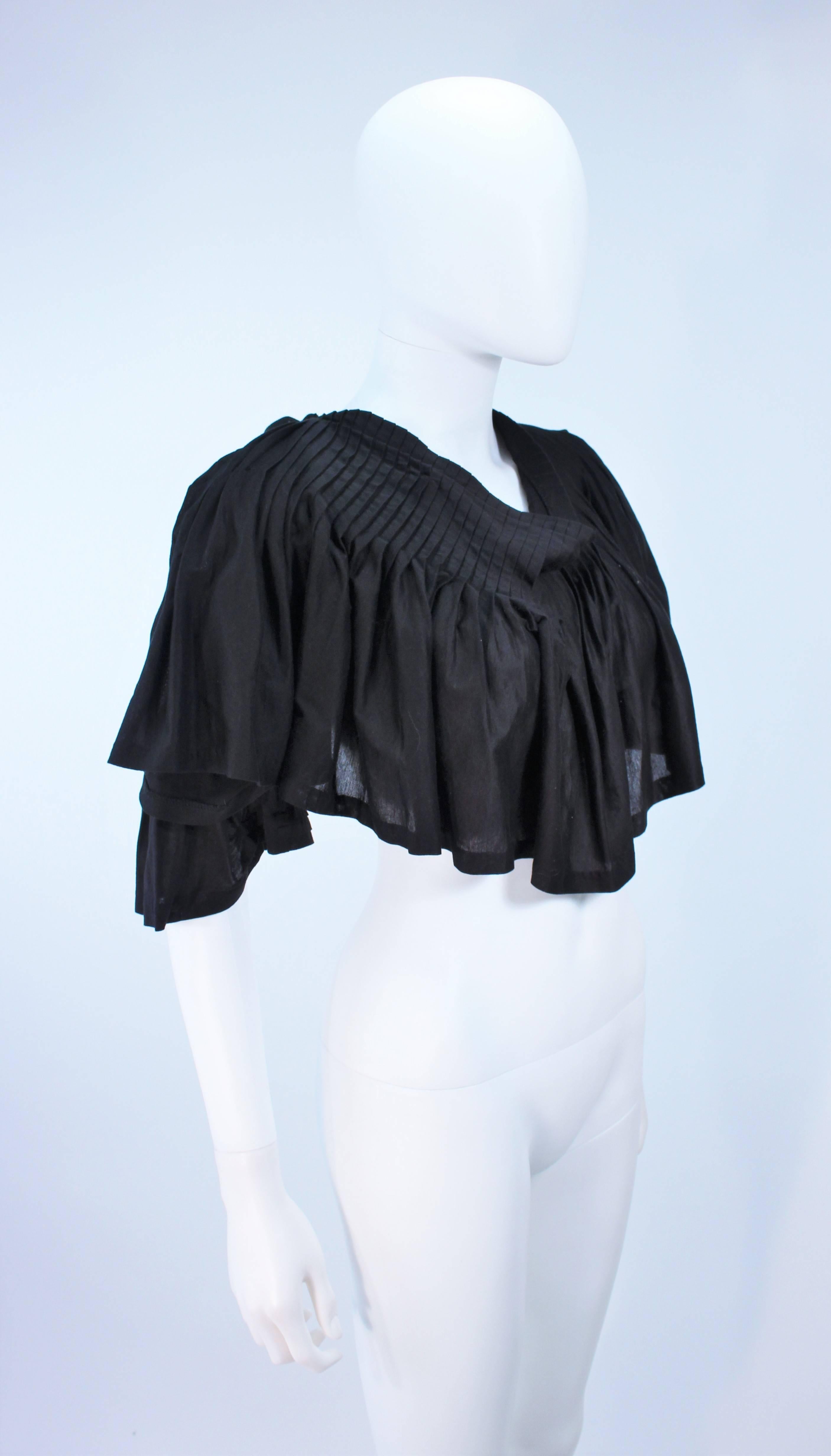 COMME DES GARÇONS Black Drape Pleated Blouse with Tie Size M 1