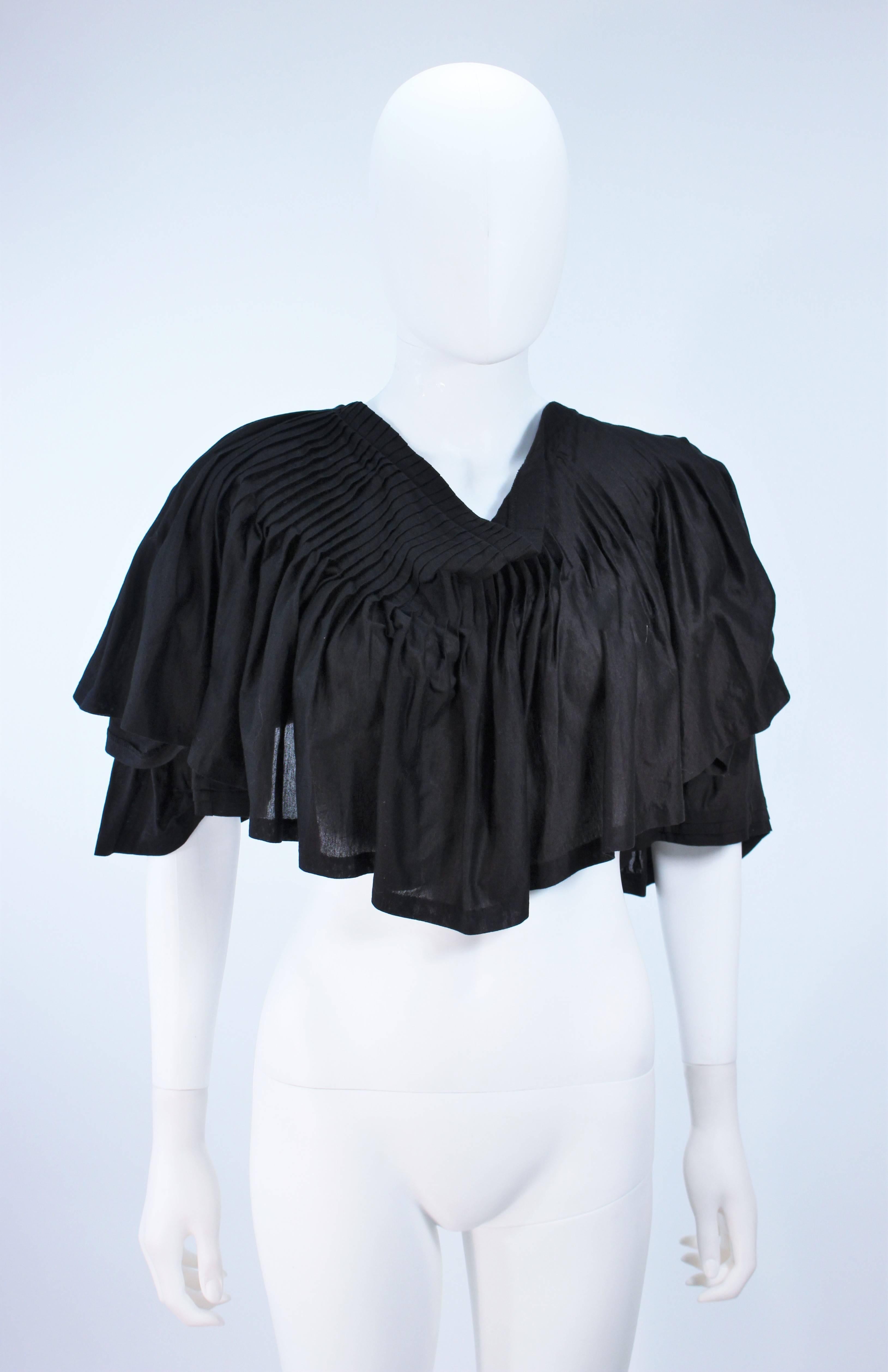 COMME DES GARÇONS Black Drape Pleated Blouse with Tie Size M In Excellent Condition In Los Angeles, CA