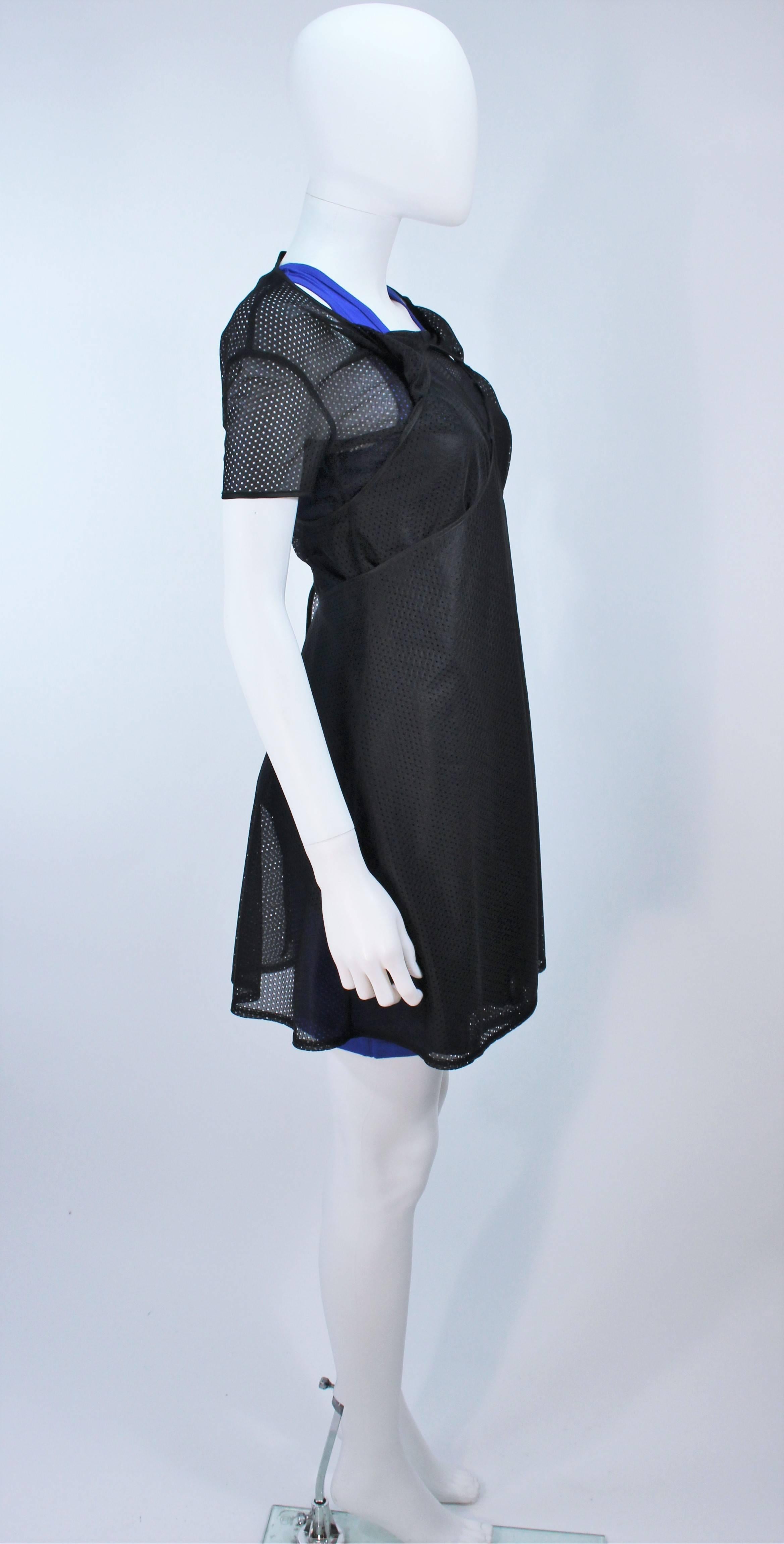 COMME DES GARCONS Draped Black Mesh Net Dress Ensemble Size S For Sale 1