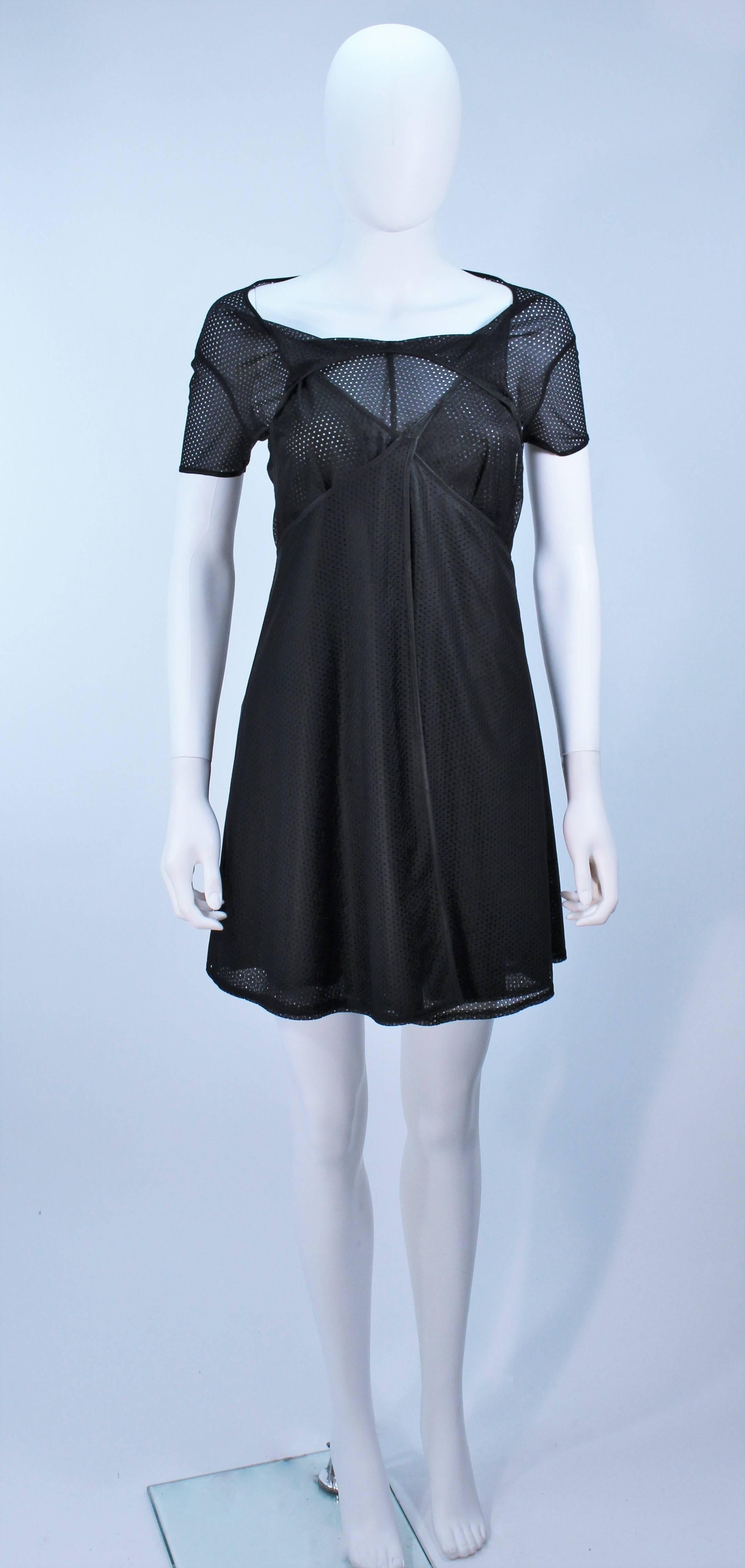 COMME DES GARCONS Draped Black Mesh Net Dress Ensemble Size S For Sale 4